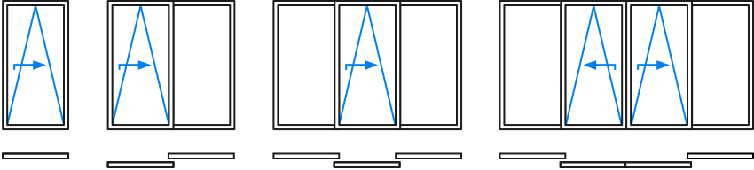 Diagrama que muestra la trayectoria y la dirección de una flecha en diferentes etapas, indicando movimiento o cambio en orientación.