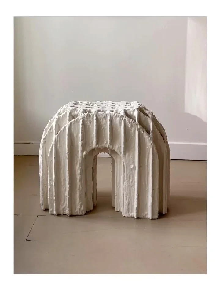 &bull;&bull; Arch stool by Nebil Zaman &bull;&bull; 

The expression and aesthetics of Zaman designs stem from a fascination with ancient civilisations, archaeological encounters, science fiction and futuristic visions.
&mdash;
Nebil Zaman (b.1985, K