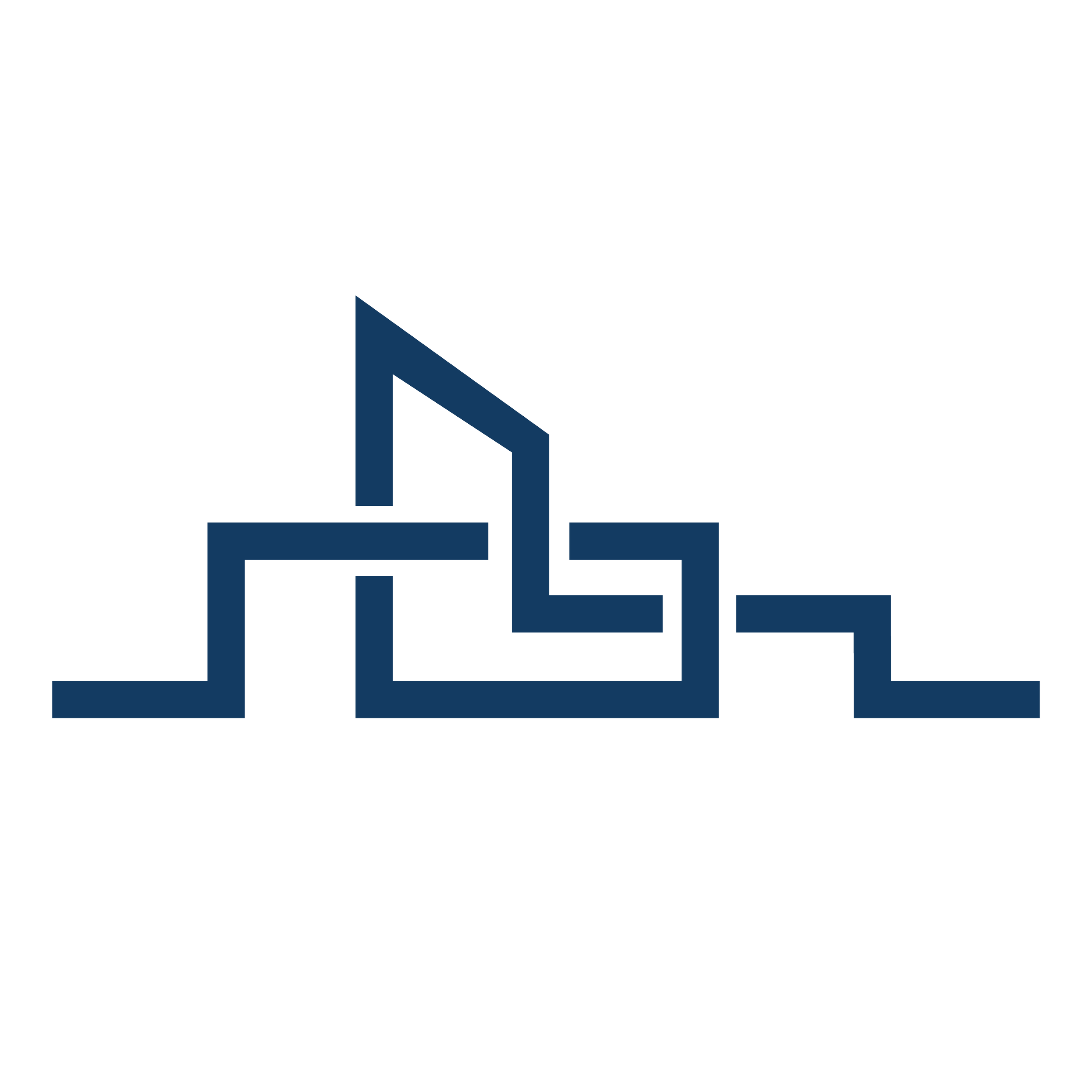 Un dessin géométrique abstrait composé de lignes bleues formant un motif complexe sur fond noir.