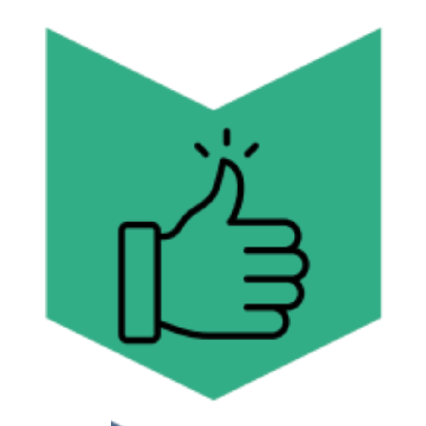 Symbole de geste de pouce levé, sur un fond vert