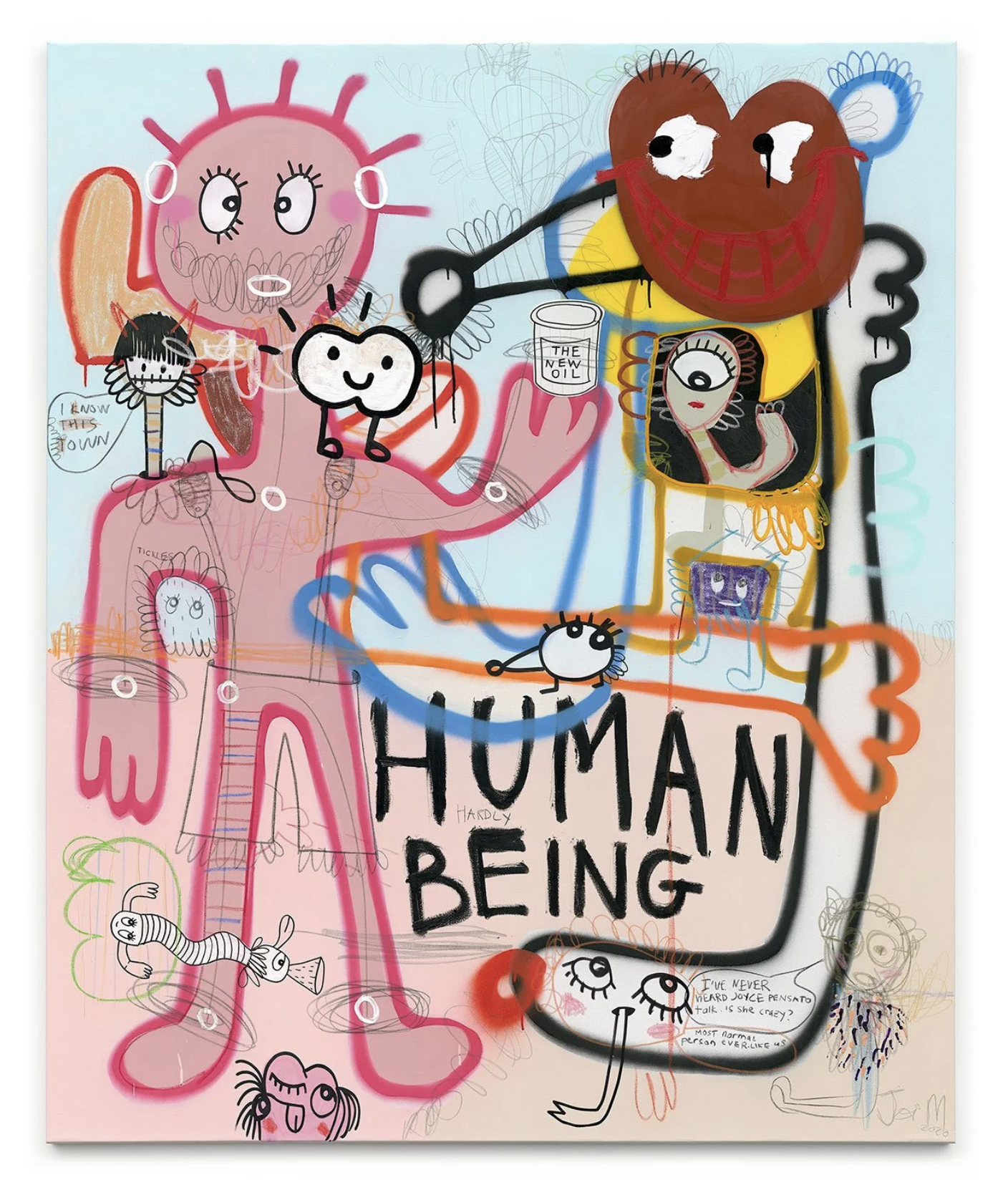 The Human Oil, 2020. Mixed media on canvas — 183 x 152 cm. 