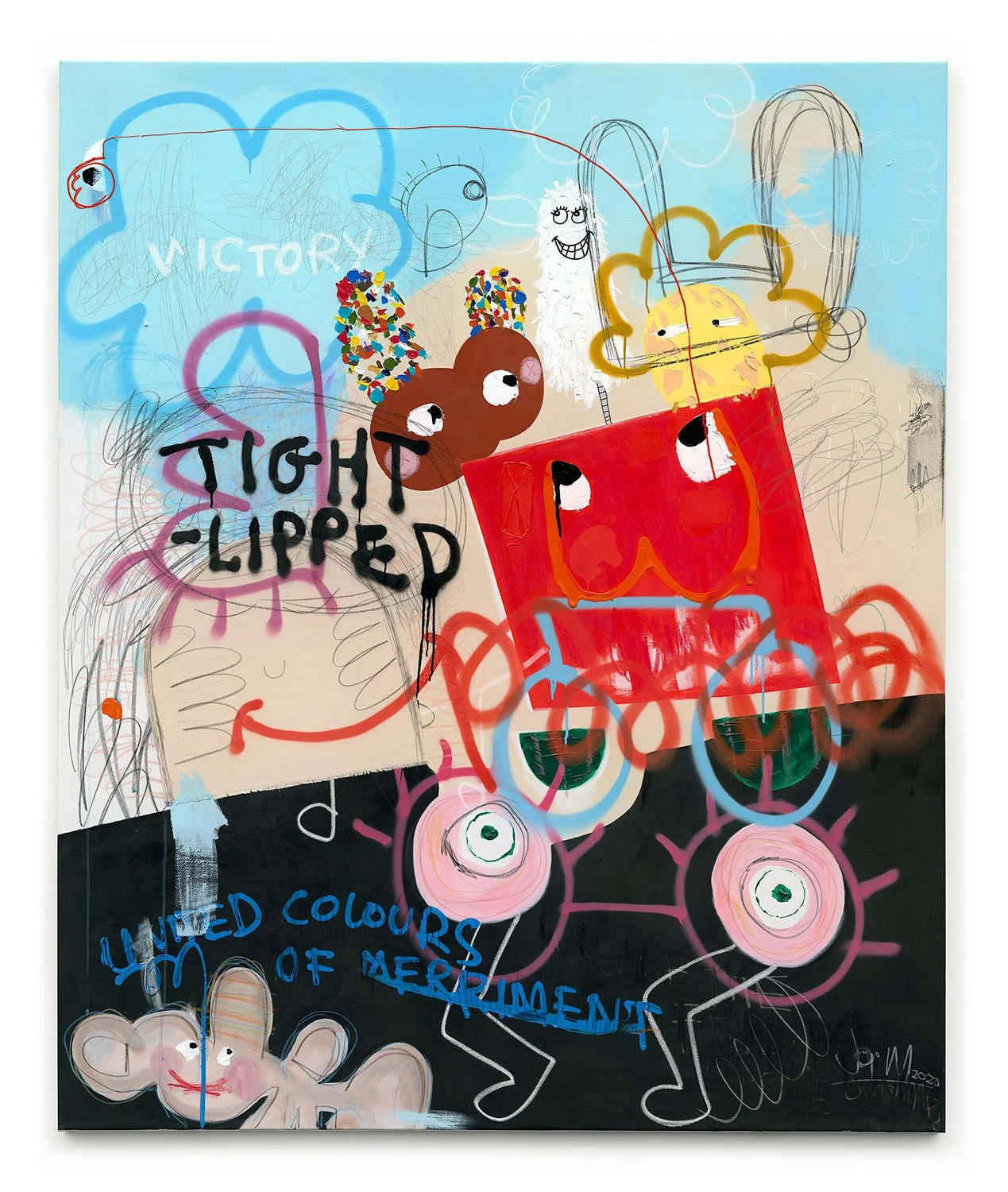 We Are The Fries We Are The Sunshine, 2020. Mixed media on canvas — 183 x 152 cm. 