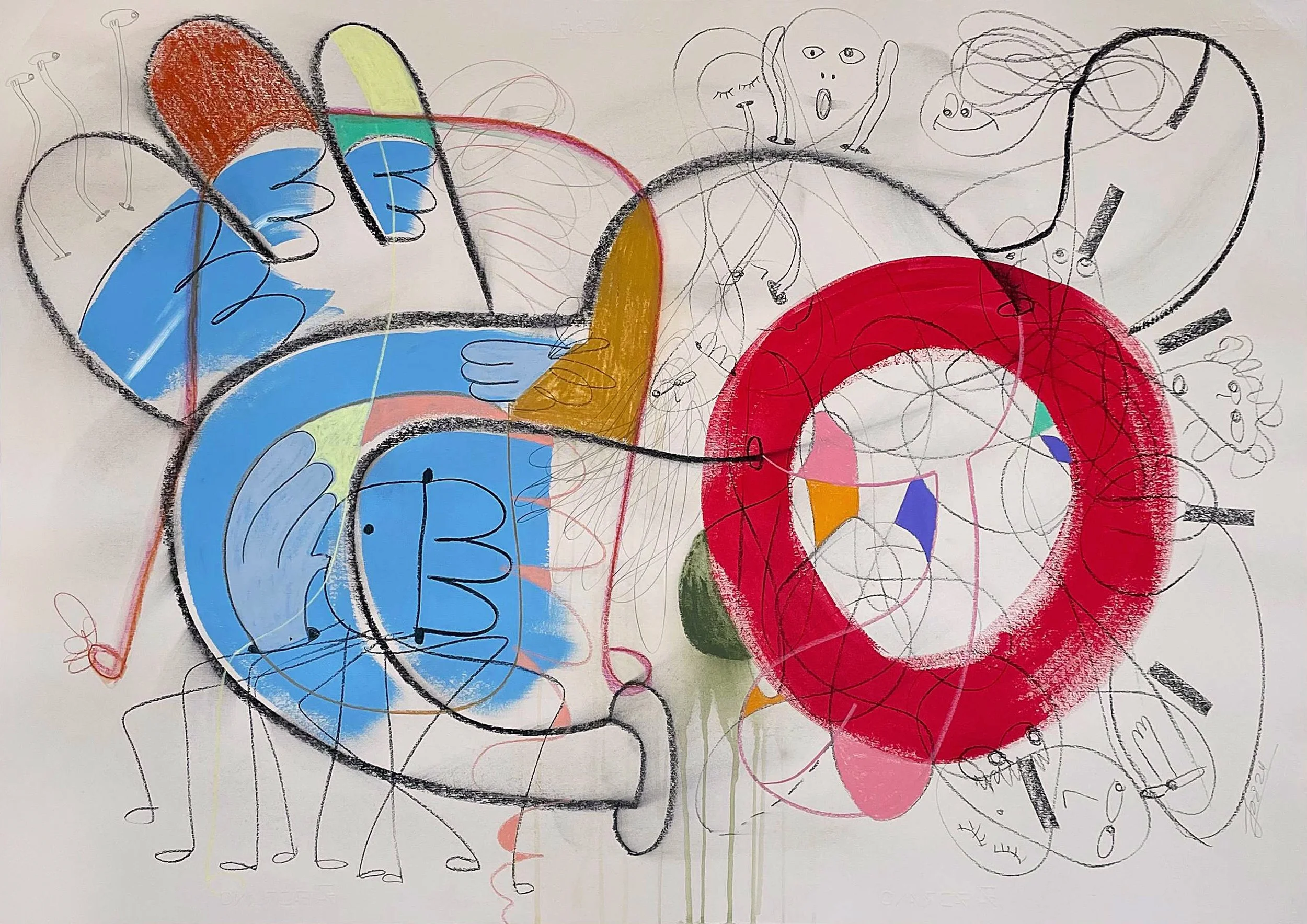 Nous Crions En Couleurs, 2024, mixed media  on paper — 70 x 100cm. 