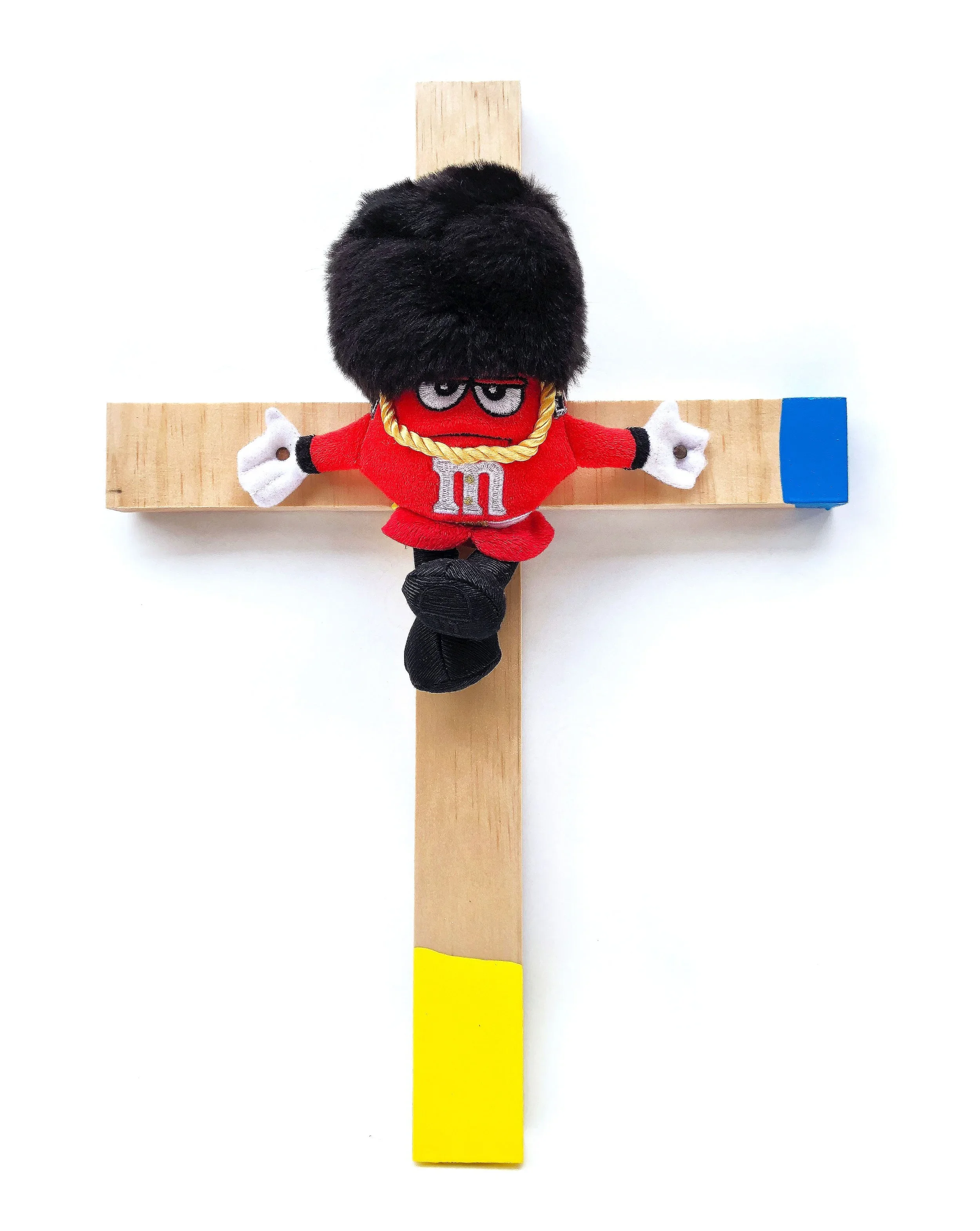 Attention Span On Spam, 2020. Acrylic, wood, toy, PVA glue, nails — 42cm(H) 29cm(W) 8cm(D)⁣.