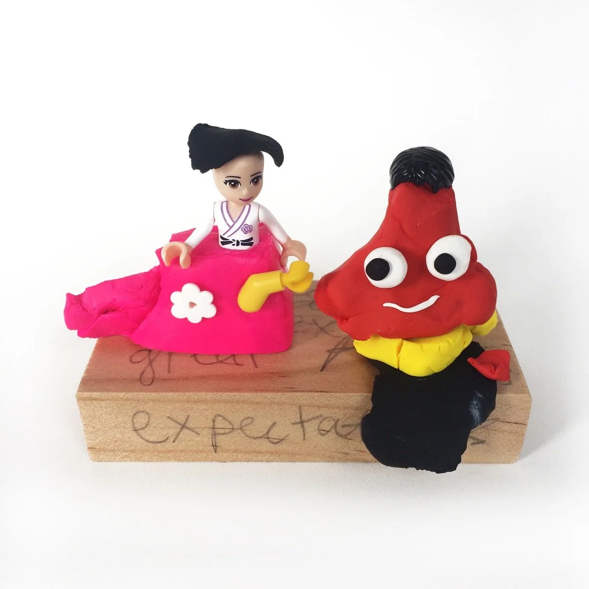 Great Expectations, 2017. Polymer Clay, acrylic, graphite, Lego — 6.5cm(H) 9cm(W) 4cm(D)⁣.