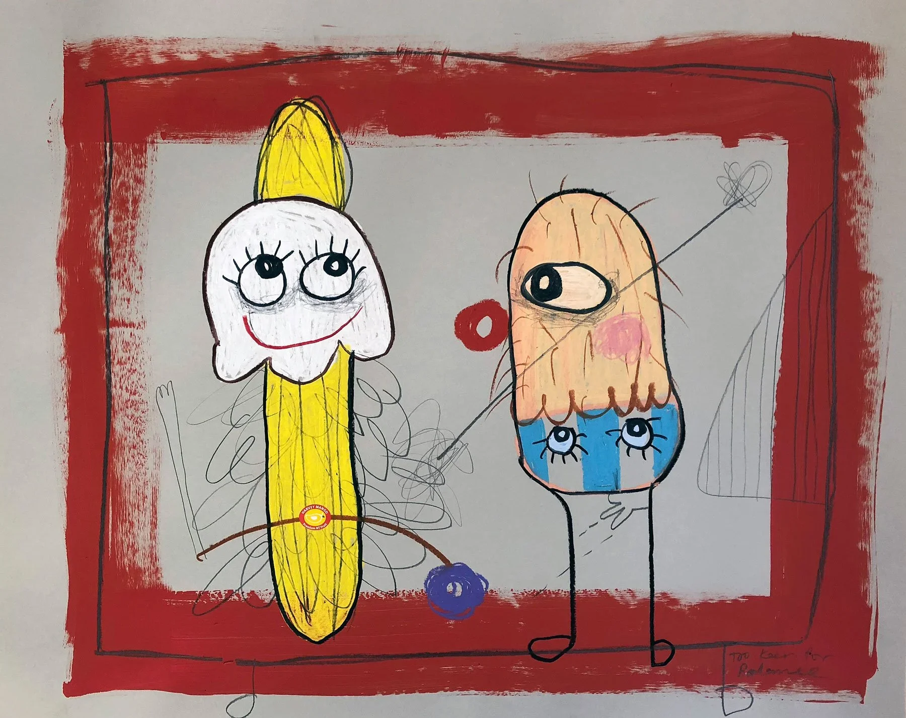 Smirk of Optimism, 2019, mixed media  on paper — 51 x 64cm. 