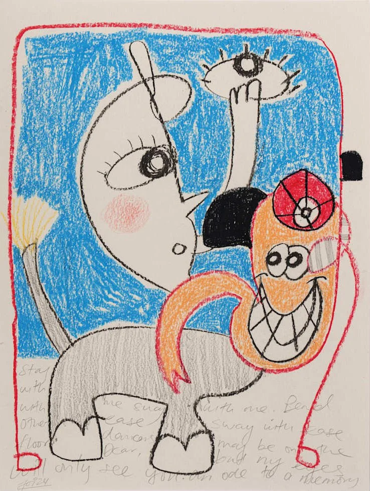 Memories (sheepish), 2024. Mixed media on paper — 41 x31cm. 