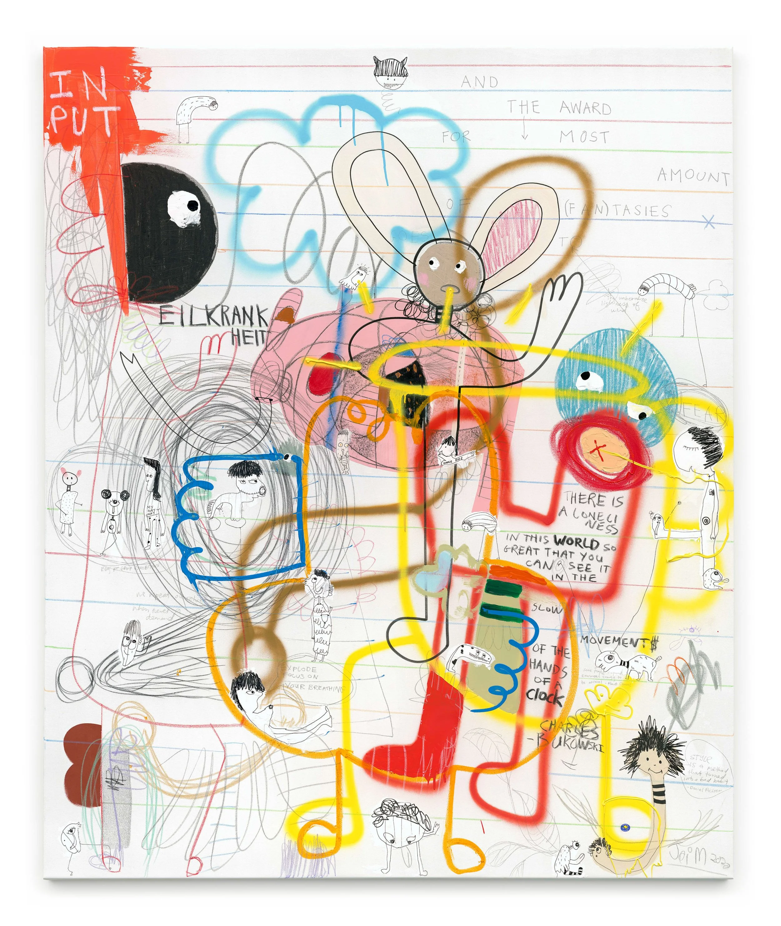 Studio Notes ( Eilkrank Heit ), 2020. Mixed media on canvas — 183 x 152 cm. 
