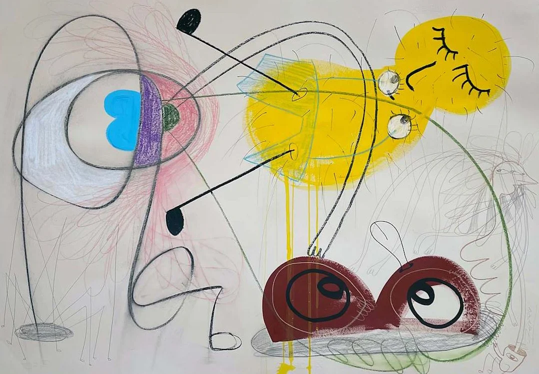 My First Visit To A Gynaecologist, 2024, mixed media  on paper — 70 x 100cm. 