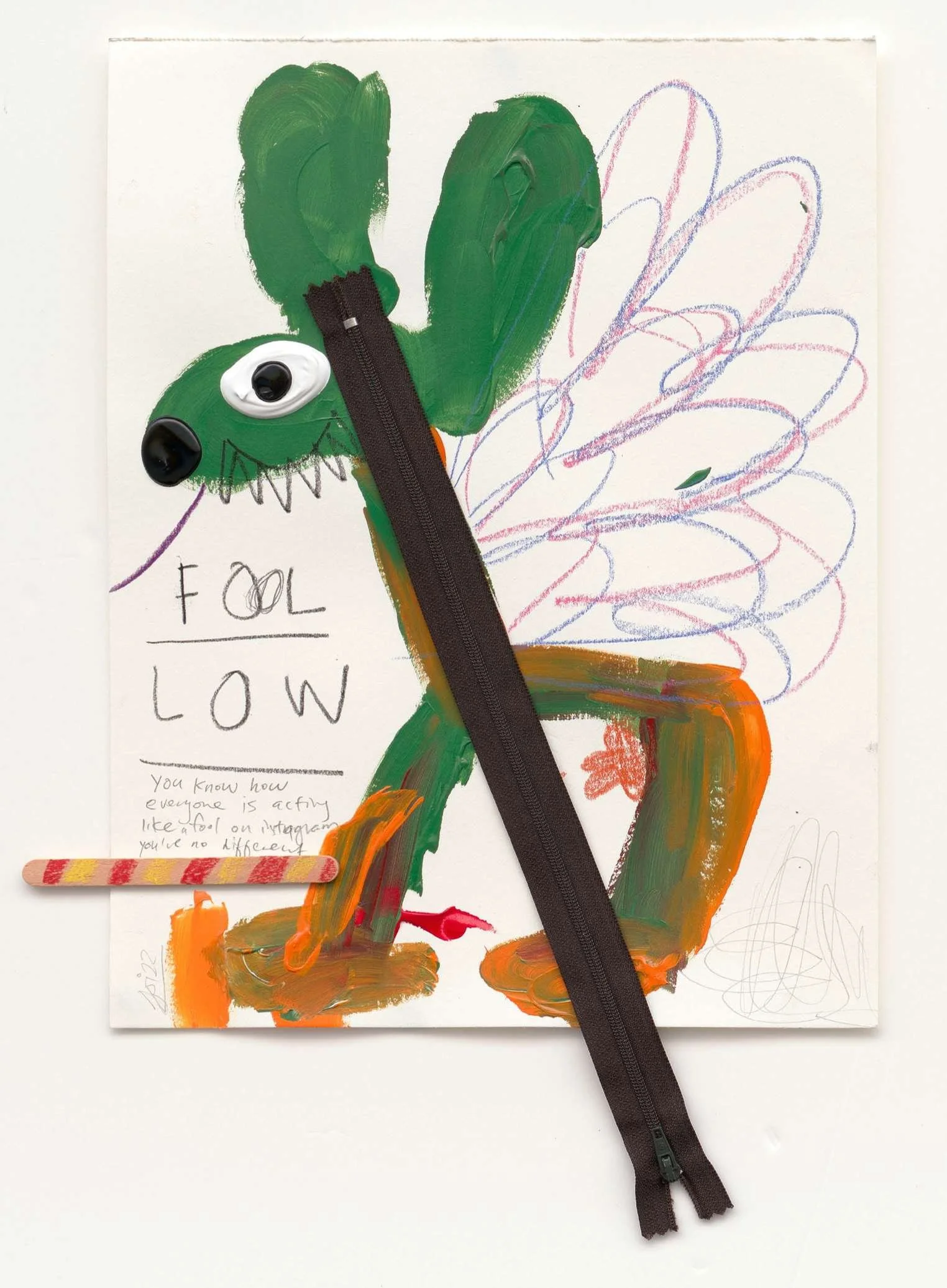 Follow, 2022. Mixed media, collage on paper — 35x28cm. 