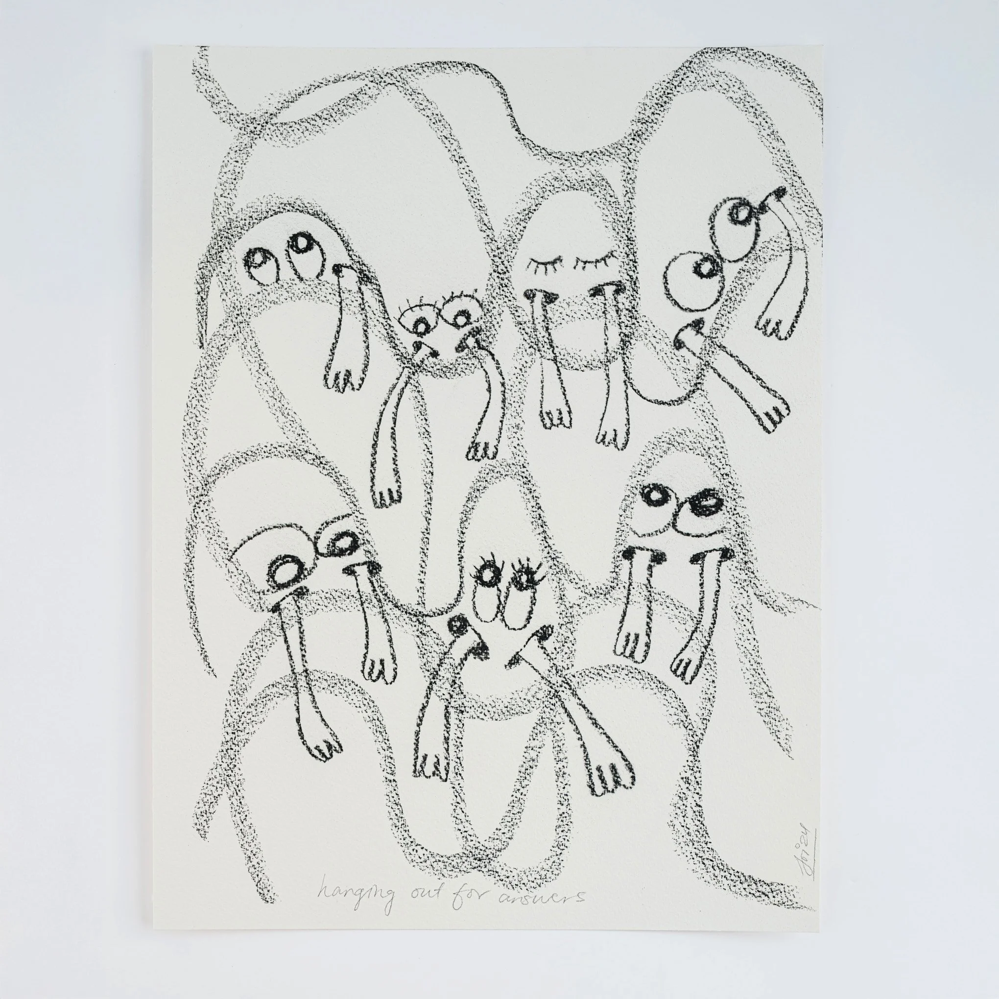 Essentials 2024, charcoal on paper — 41 x 31cm. 