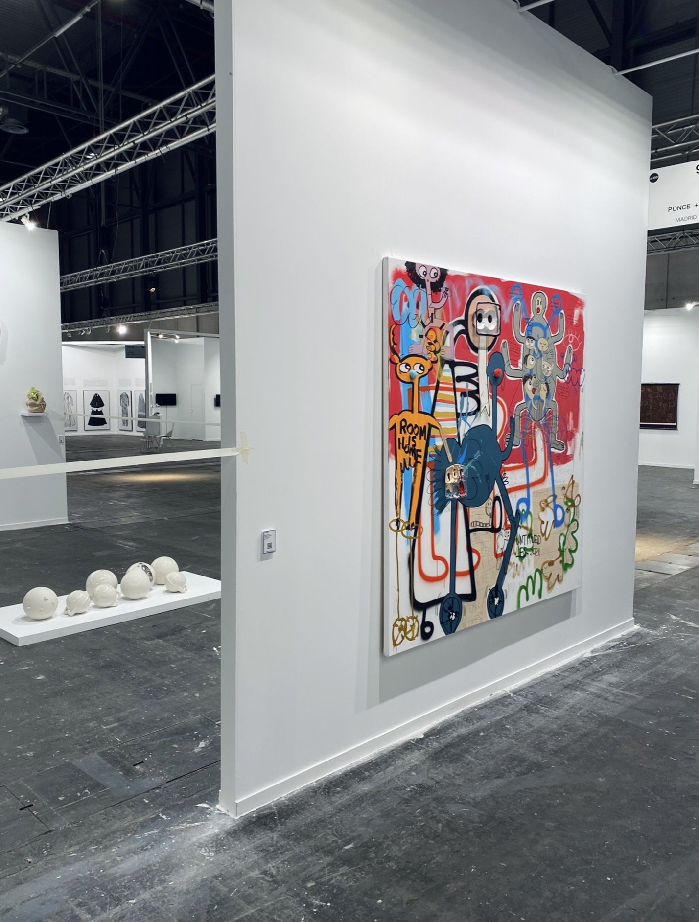 Installation view ARCO Madrid 2024, presented by Galeria Ponce+Robles, MAdrid, Spain. ‘Room Is Home’, 180x180cm acquired by Fundación María Cristina Masaveu Peterson.