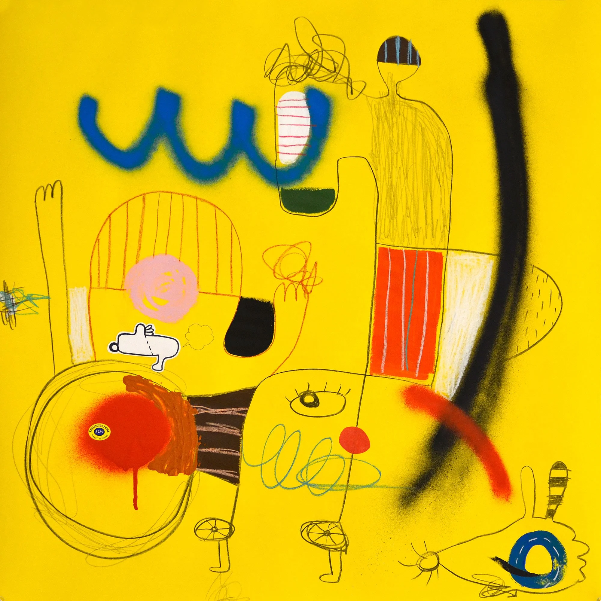Kensington Pride Mango, 2018, mixed media and collage on paper — 61 x 61cm. 