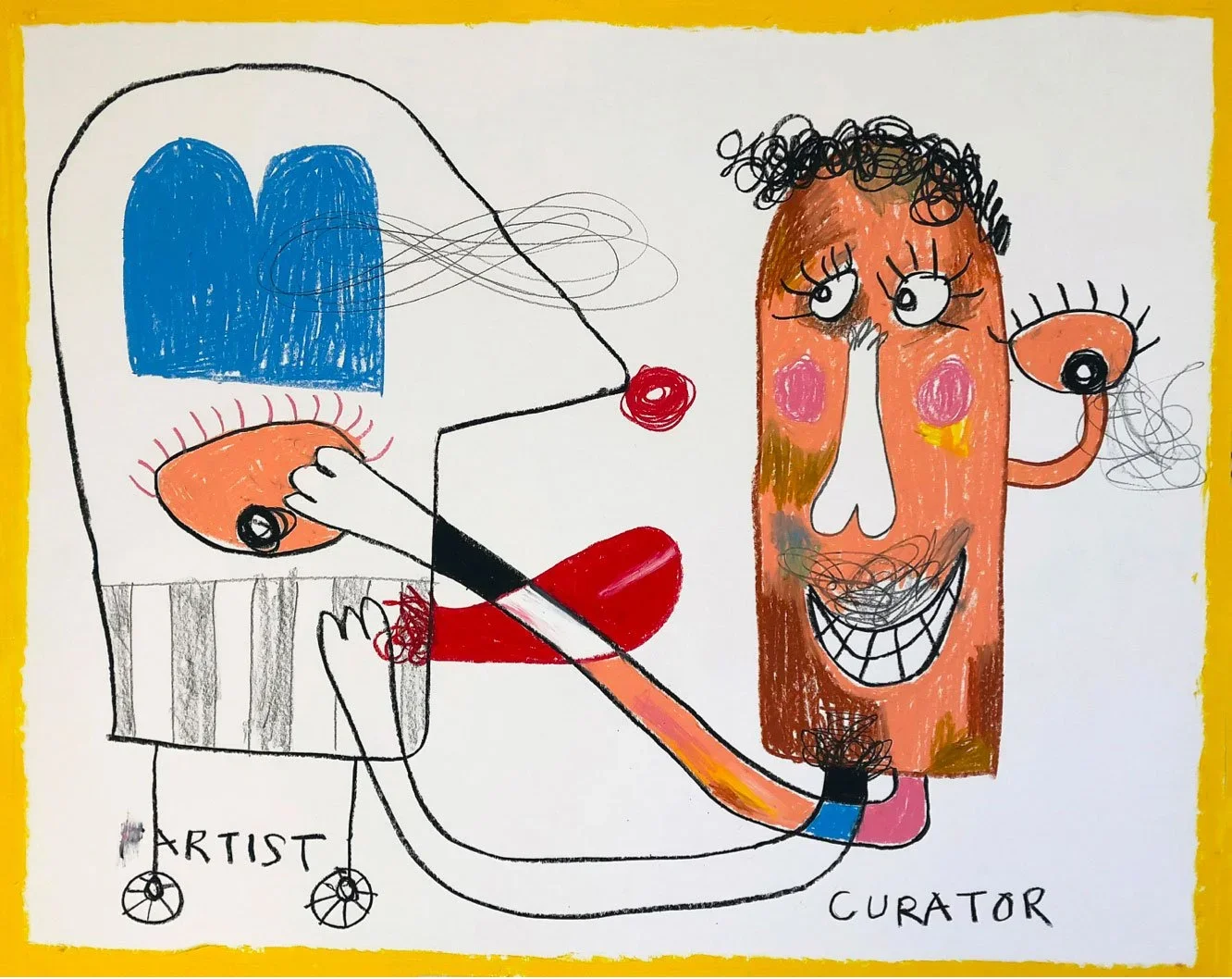 Kleptomania, 2019, mixed media on paper — 51 x 64cm. 