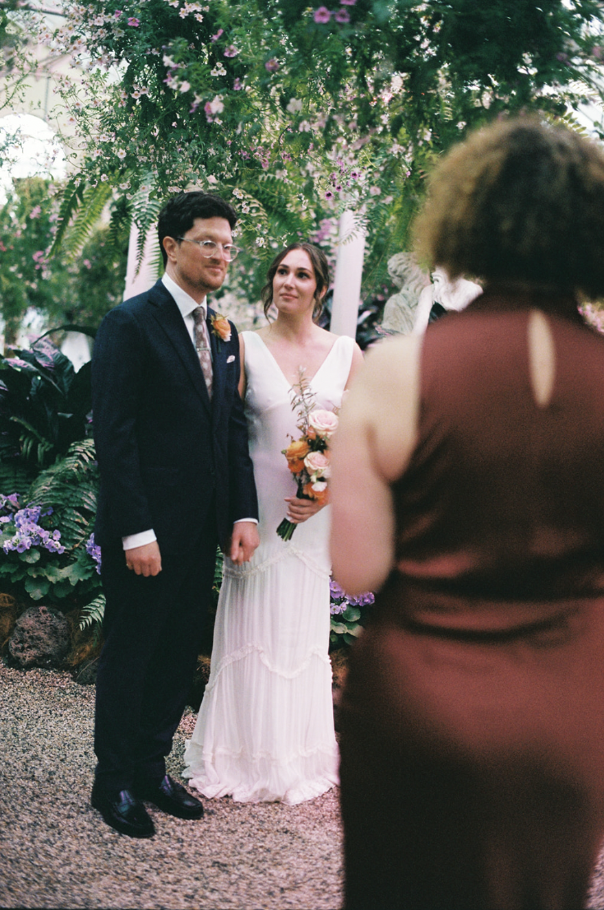 Precious marrying two people in an intimate elopment at The Conservatory