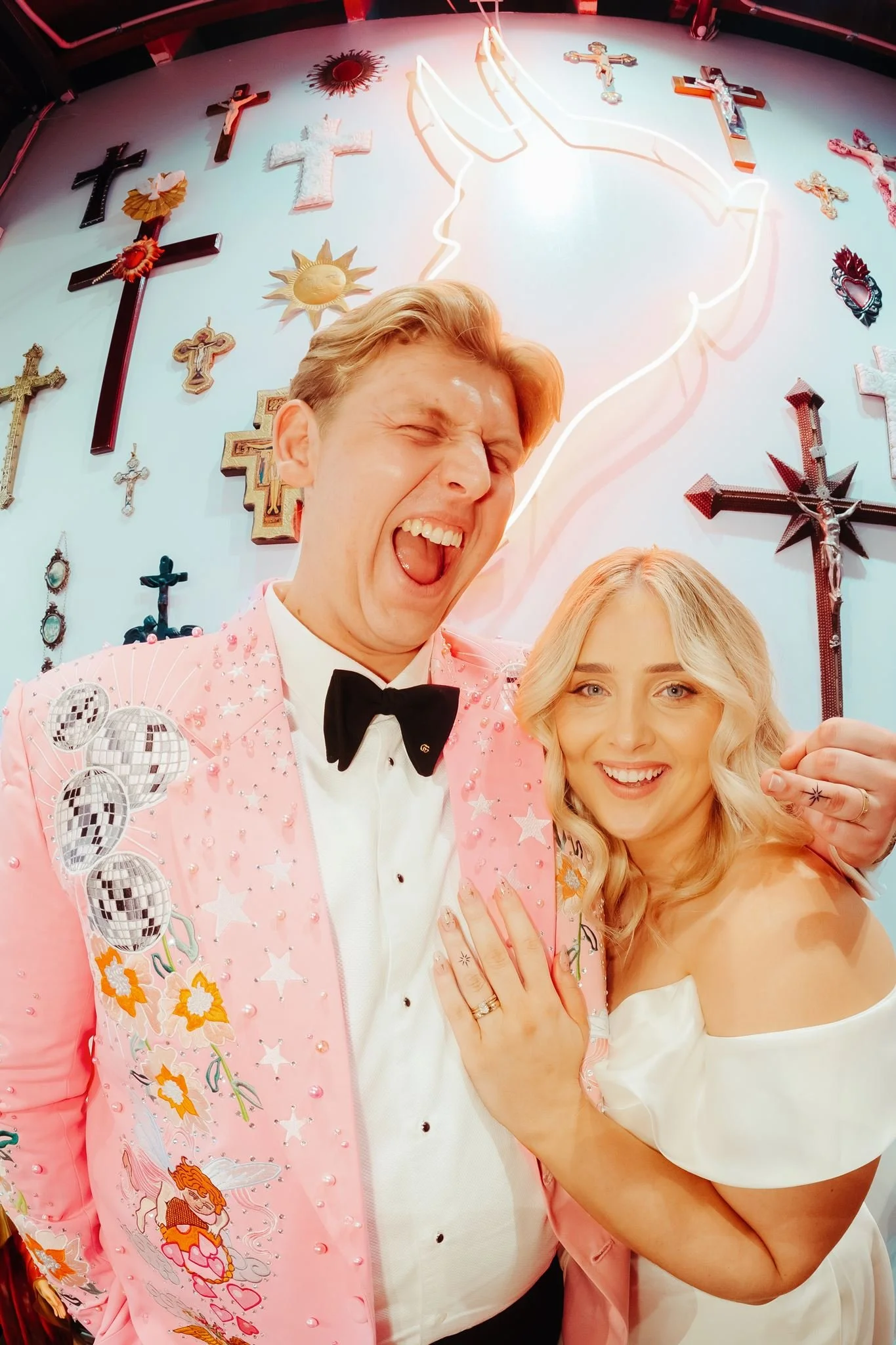 Caiti and Jarrod get tattoos after being married in Melbourne
