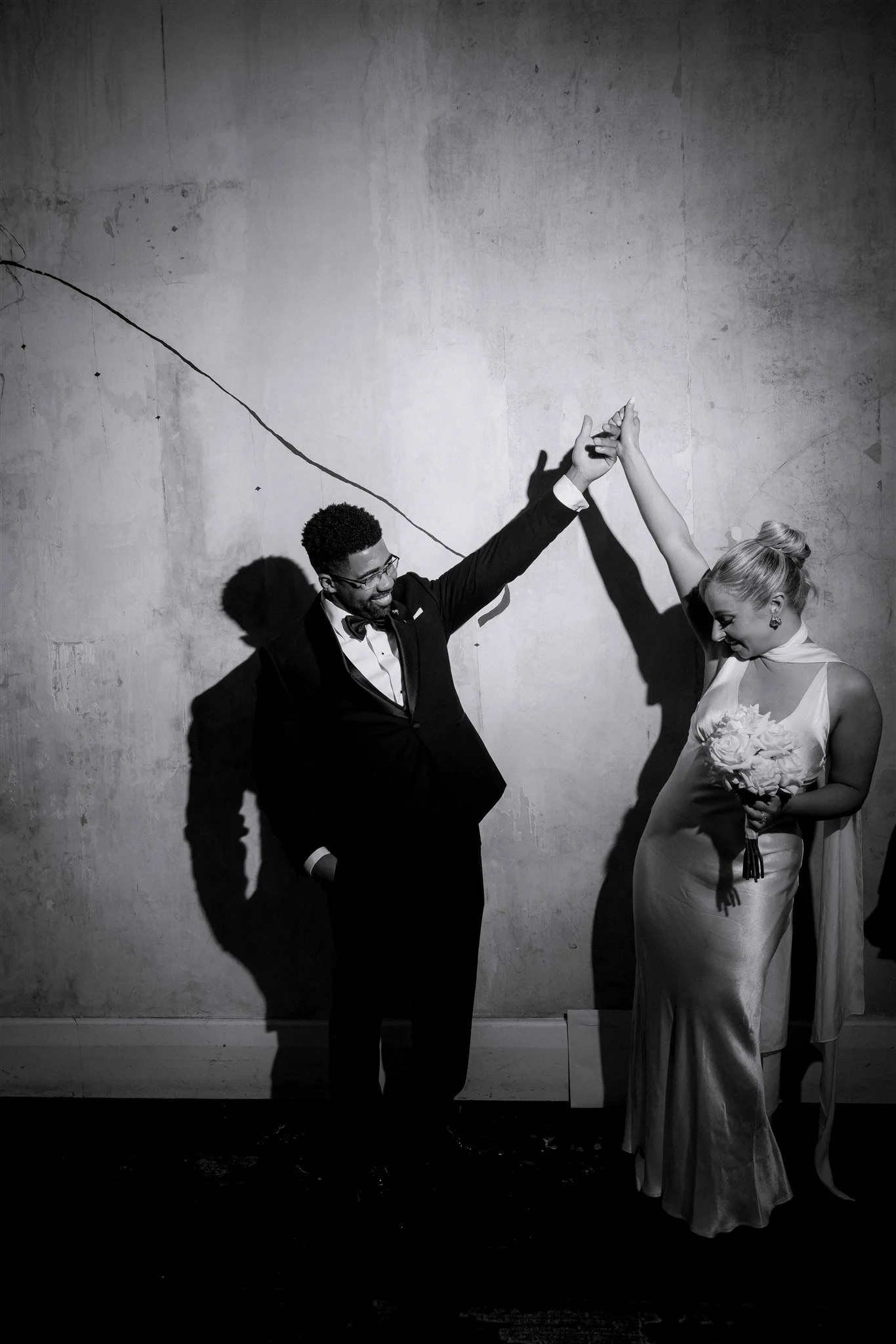 Sarah and Jean Paul dance at their wedding at Recoleta in Melbourne.