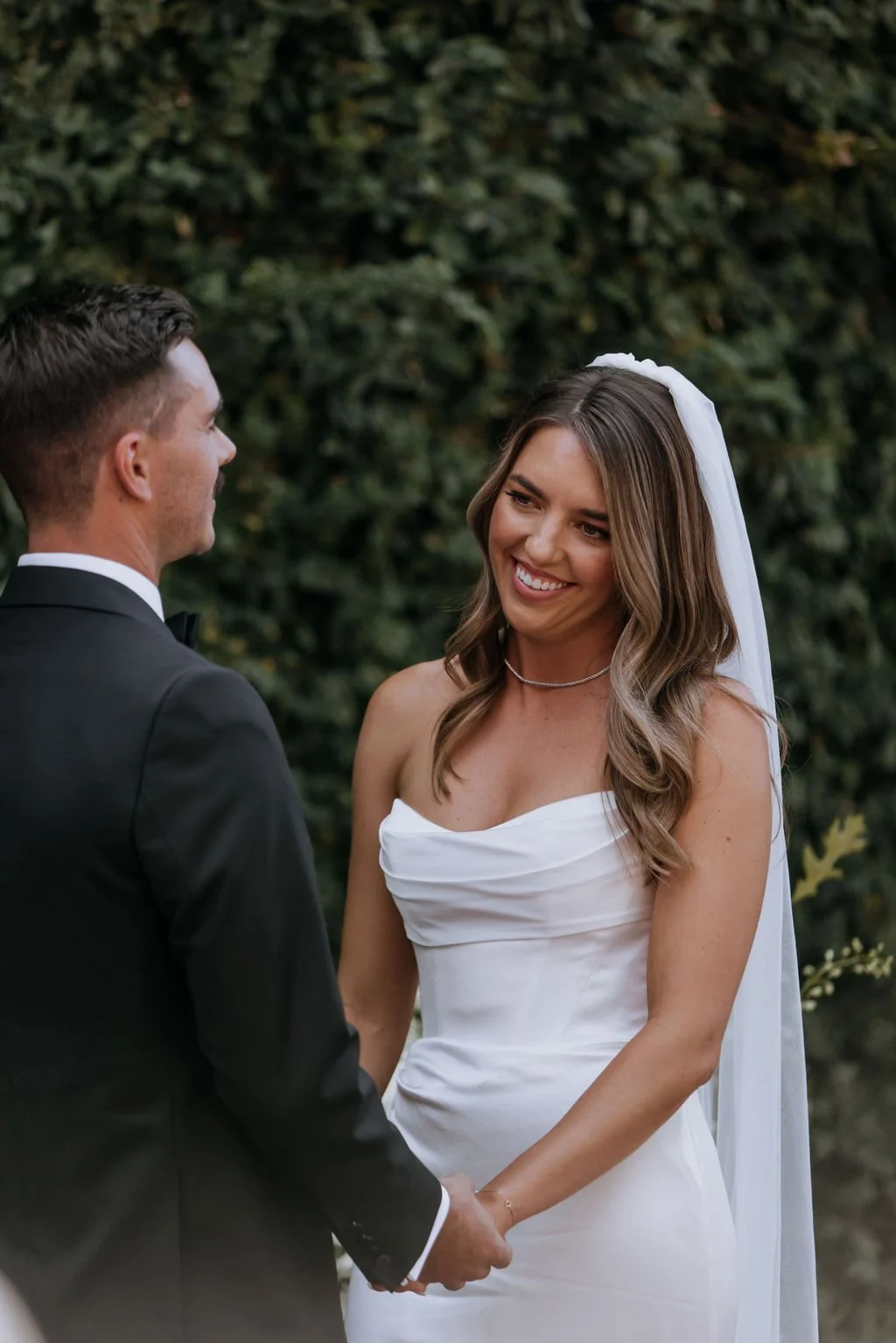 Bride during her wedding ceremony at Butler Lane