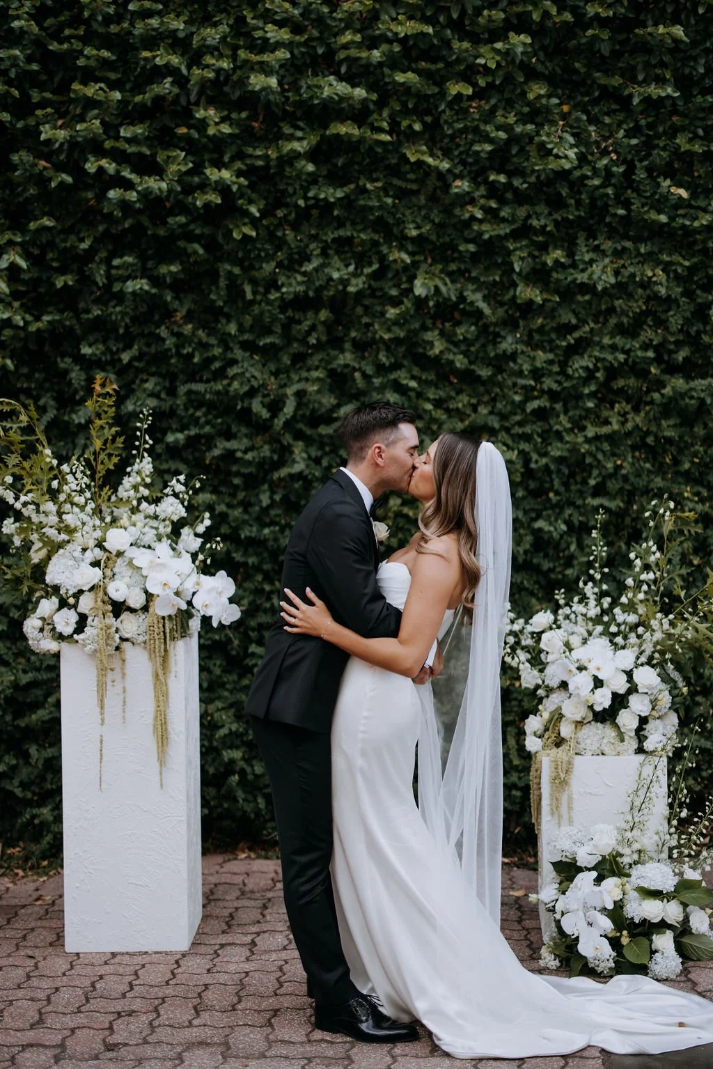 Newlyweds celebrating just after their Butler Lane wedding ceremony