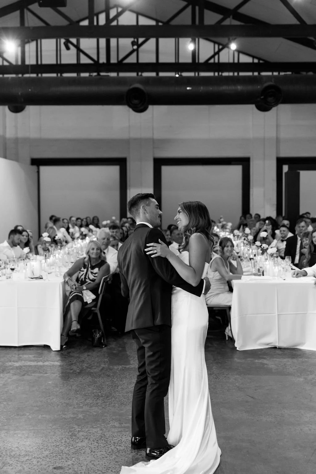 Bride and groom's first dance at their Butler Lane wedding reception