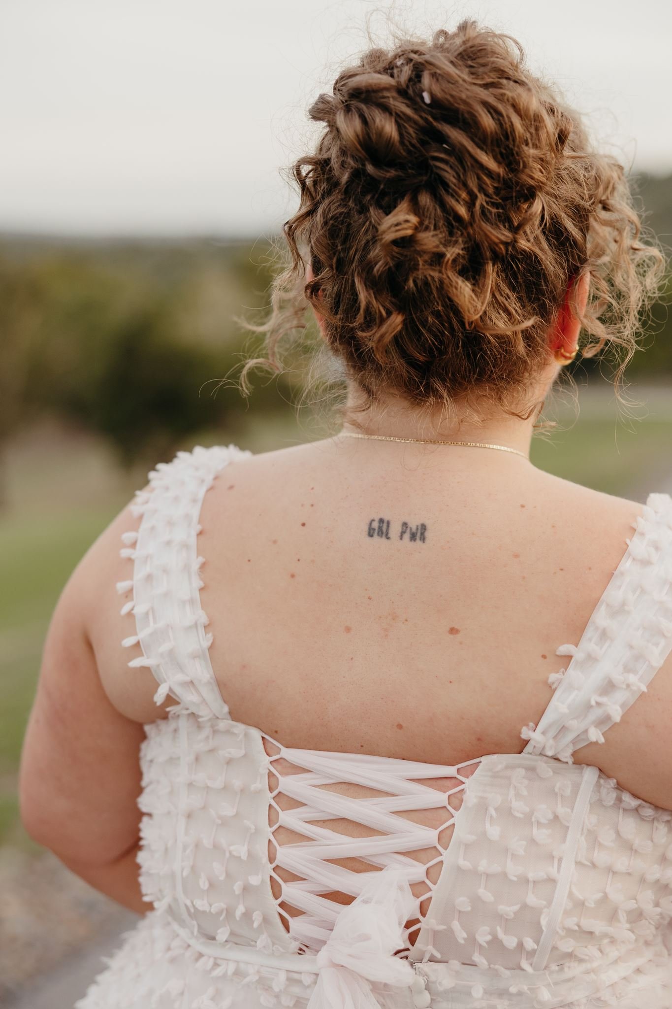 GRL PWR tattoo on the bride at Inglewood Estate