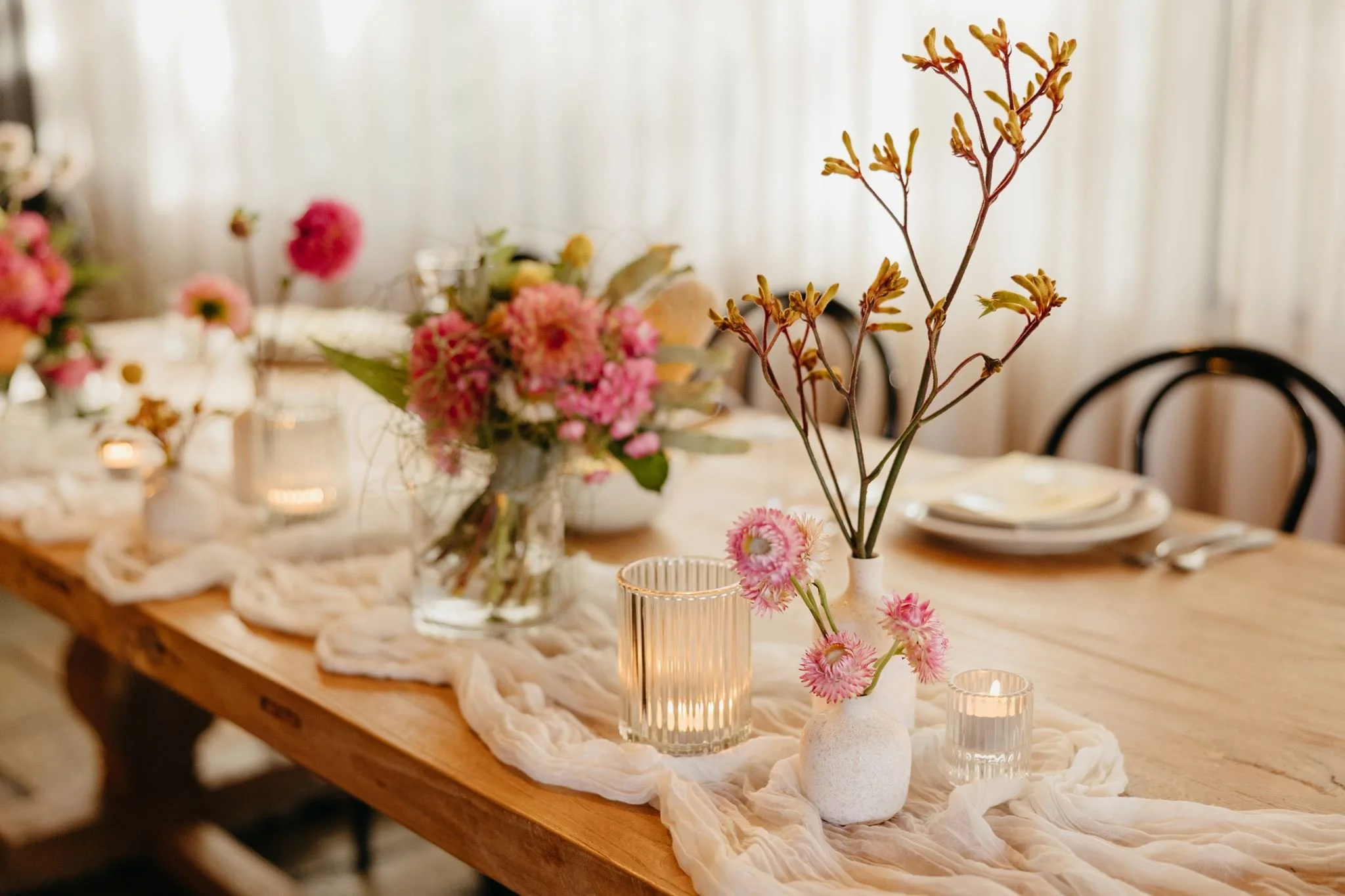 Native flower wedding styling Inglewood Estate Yarra Valley