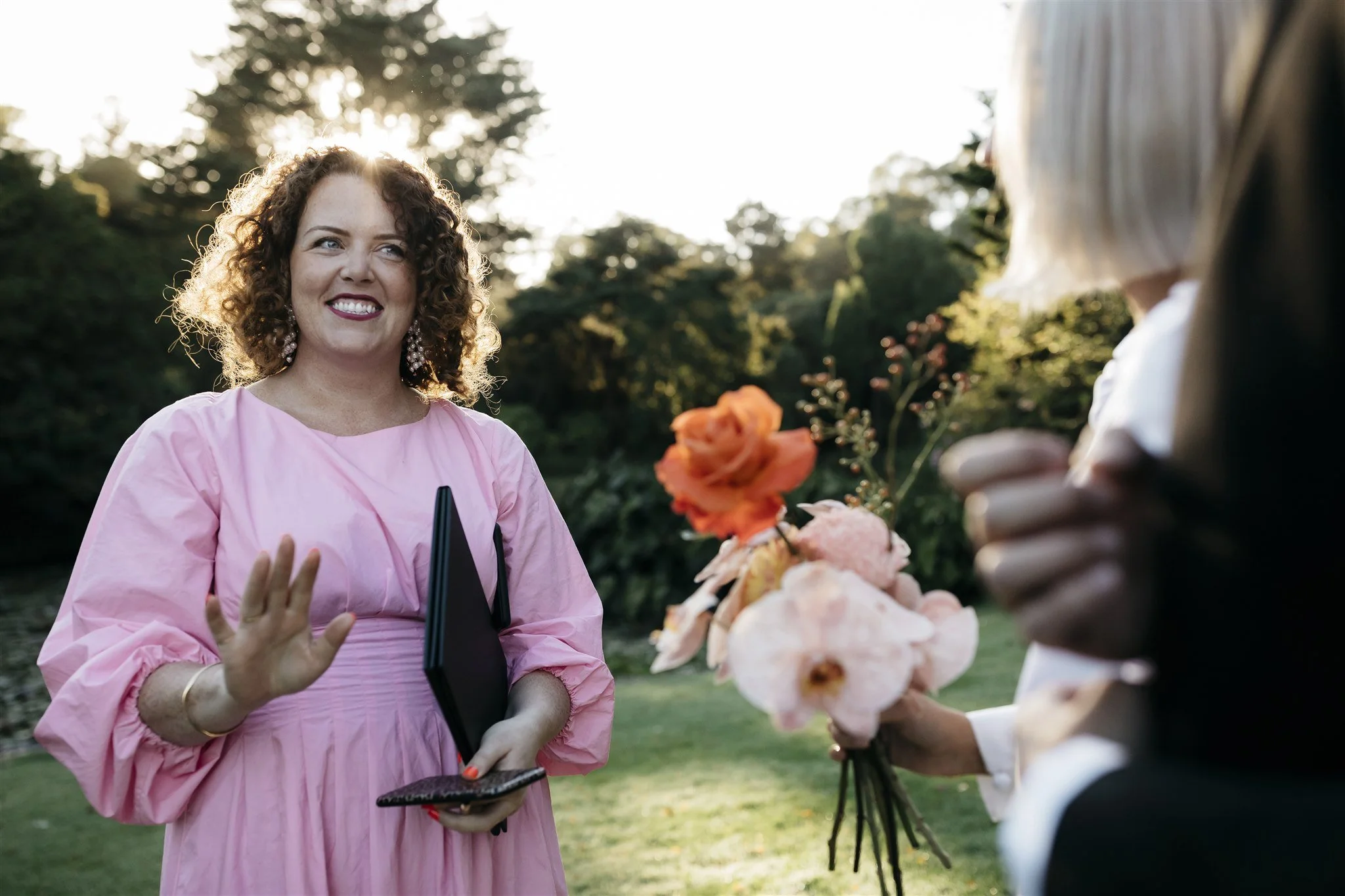 Marriage Celebrant Precious Celebrations conducting the sunrise elopement
