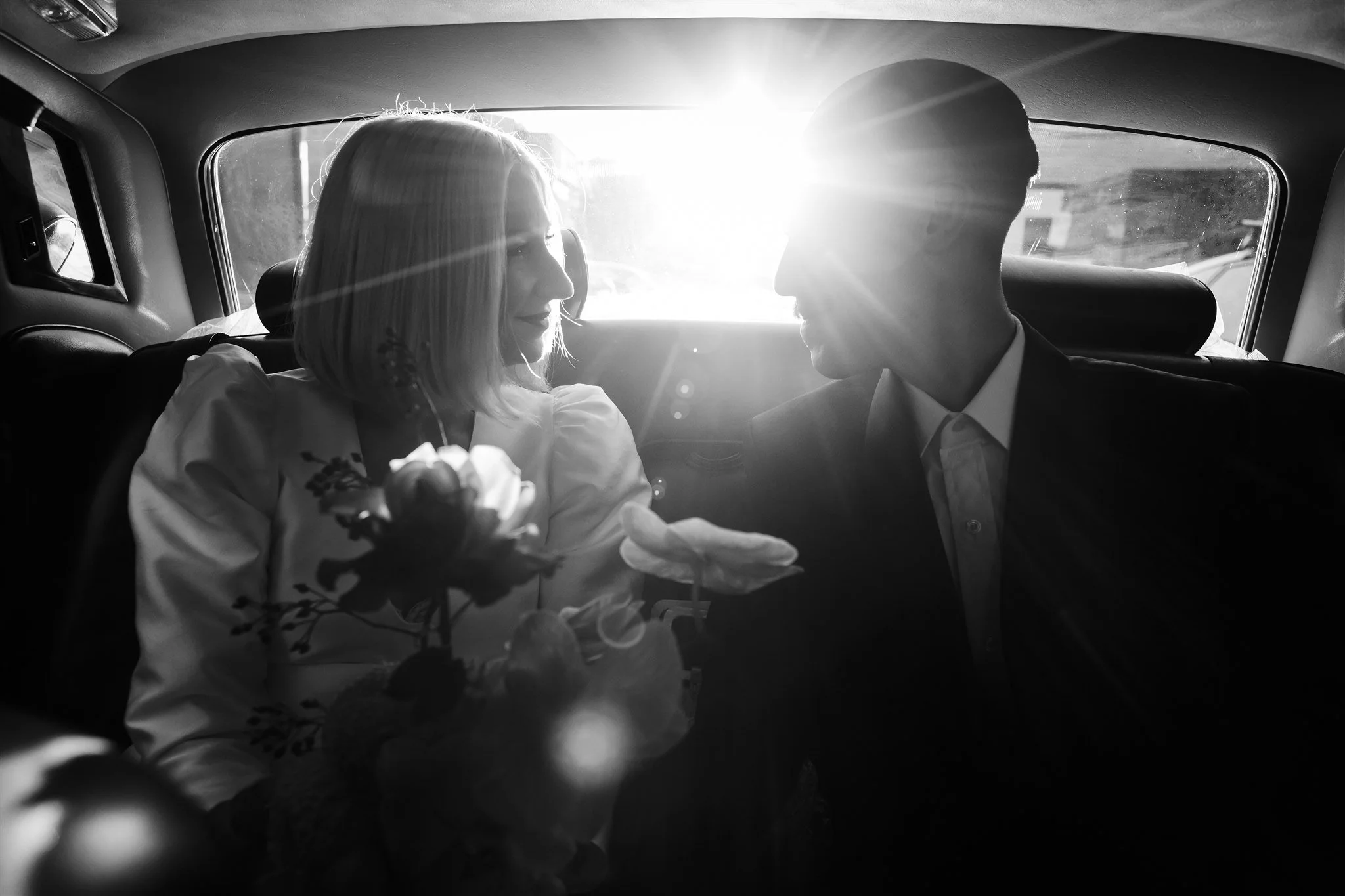 Bride and Groom on the way to their sunrise elopment at the Royal Botanic Gardens, Melbourne.