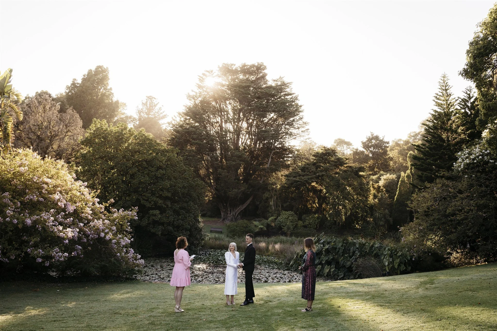 Kat and Will exchanging vows with their Melbourne Marriage Celebrant