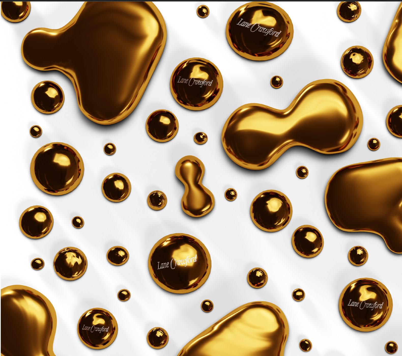 Gold Dripping render for Lane Crawford- TSQ Fragrance Bar