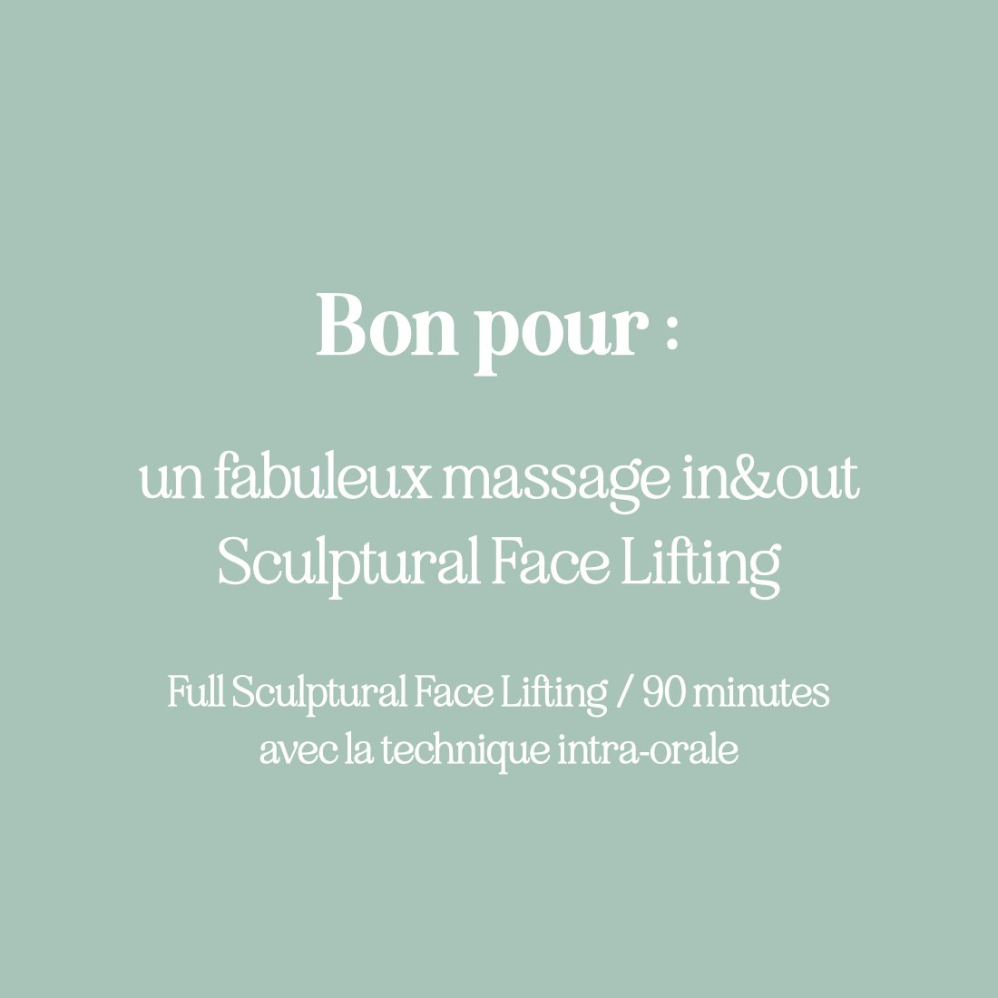Carte cadeau : massage facial Scultpural Face Lifting in&out- 1h30