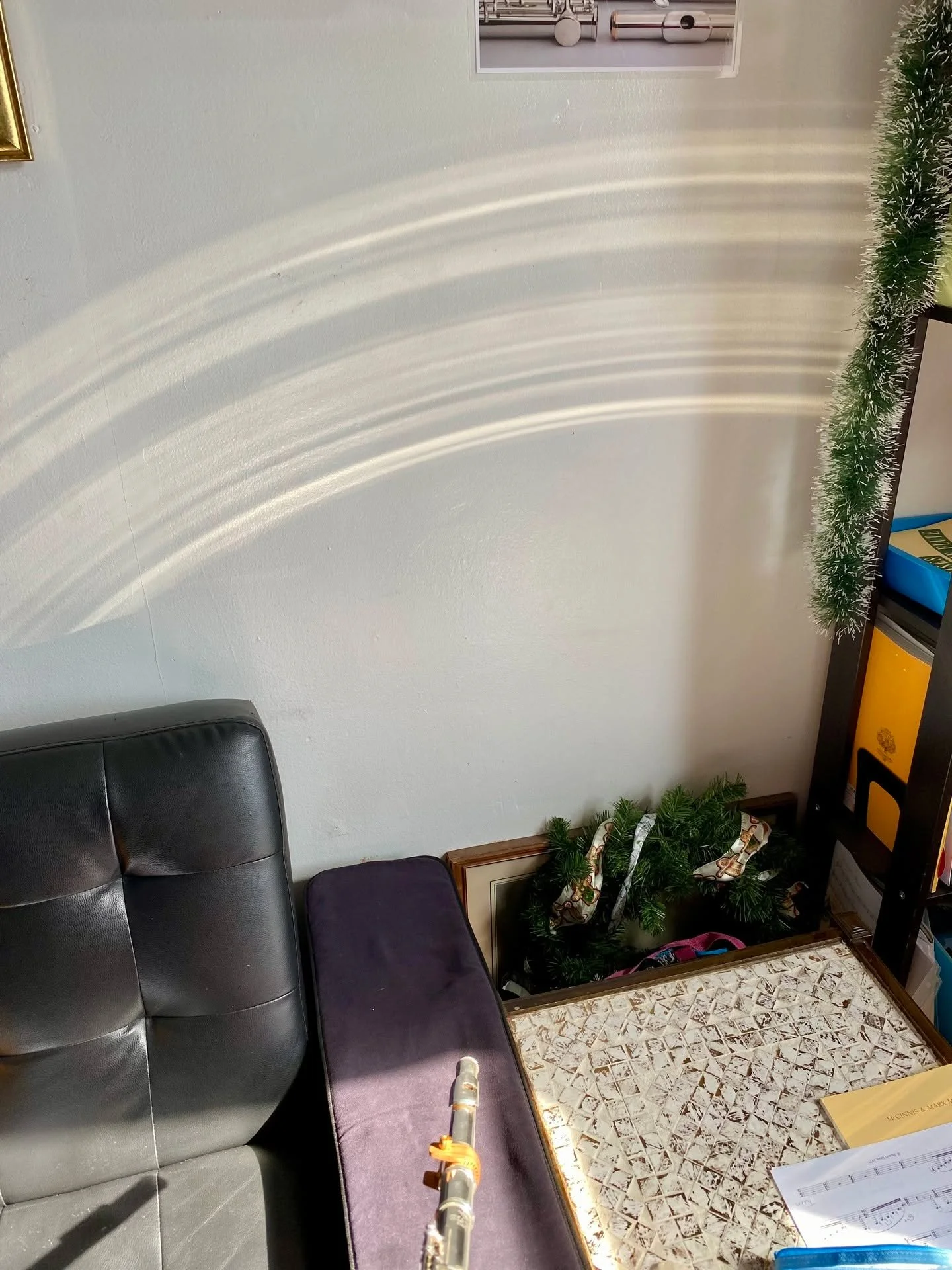 Snagged this photo yesterday when the sun was bright and my flute reflected a pretty shape on the wall! 🥰&nbsp;It felt like the first true day of spring here in Montreal and it was positively delightful 🩷

#Flute #Spring #Sun #Flutist #Happy