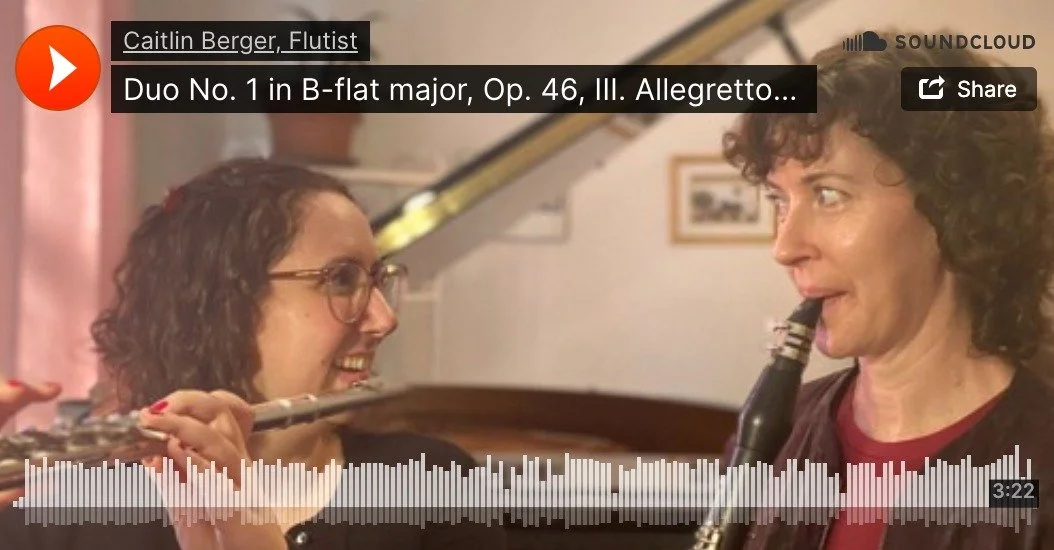 Erin and I recorded another movement of the Kummer flute and clarinet duet! 🥰 It&rsquo;s such a cute and peppy little piece! You can listen to it on SoundCloud (link in bio) 🎶

#Flute #Clarinet #Duets #Kummer #ClassicalMusic