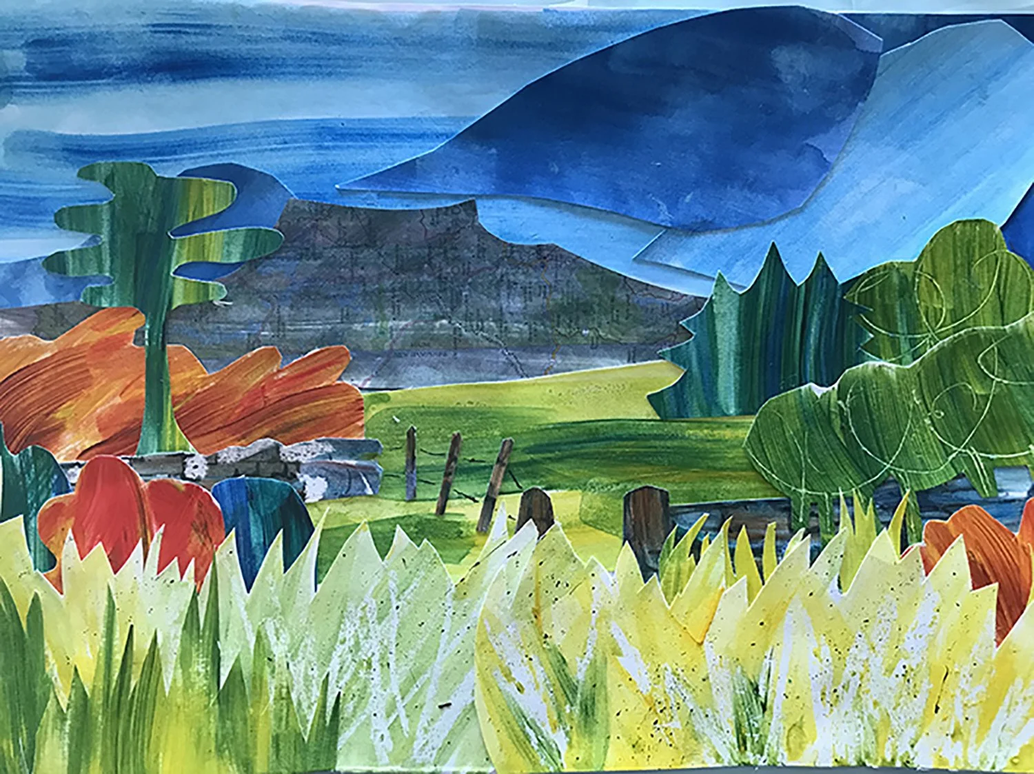 landscape collage created at collage workshop