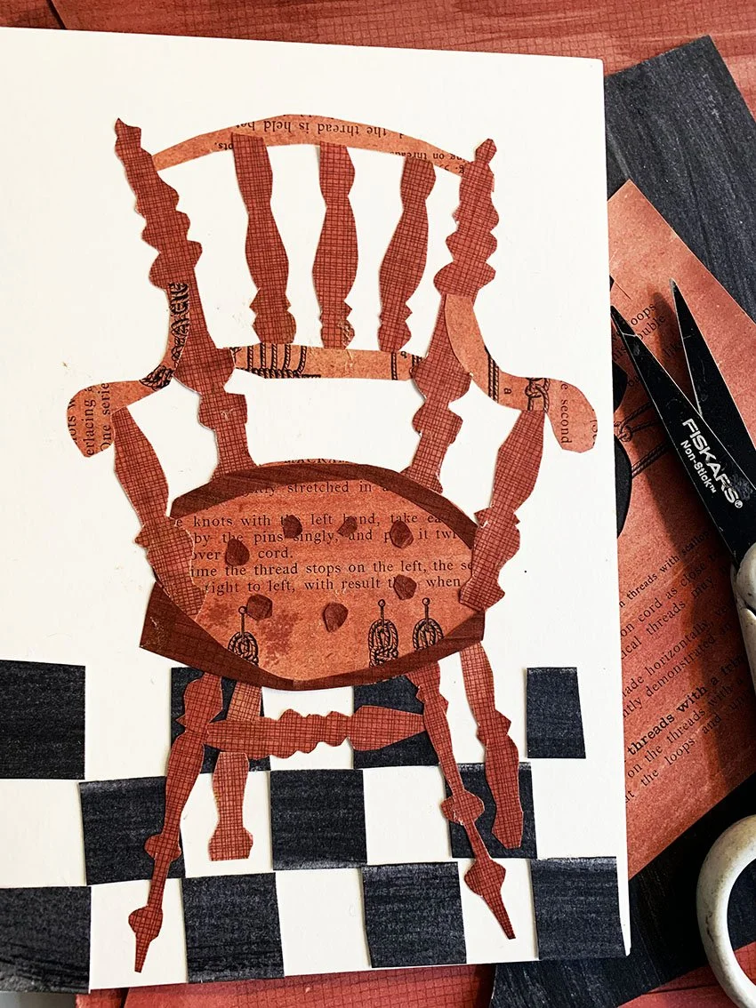 collage farmhouse kitchen chair