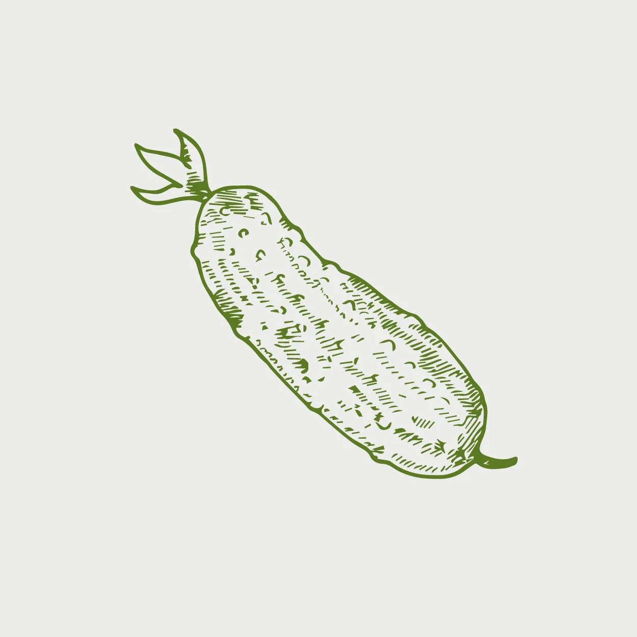 Illustration einer grünen Gurke auf hellem Hintergrund.