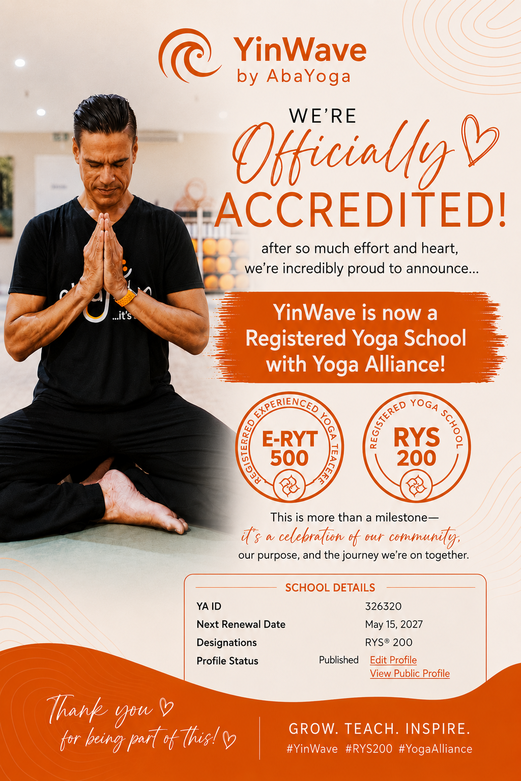 Yoga Alliance Accredited