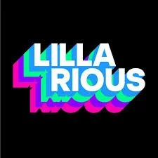 Logo avec le texte 'LILLARIOUS' en lettres multicolores 3D sur fond noir.