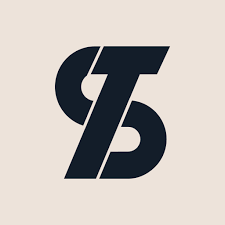 Logo moderne composé de formes géométriques en noir sur fond clair