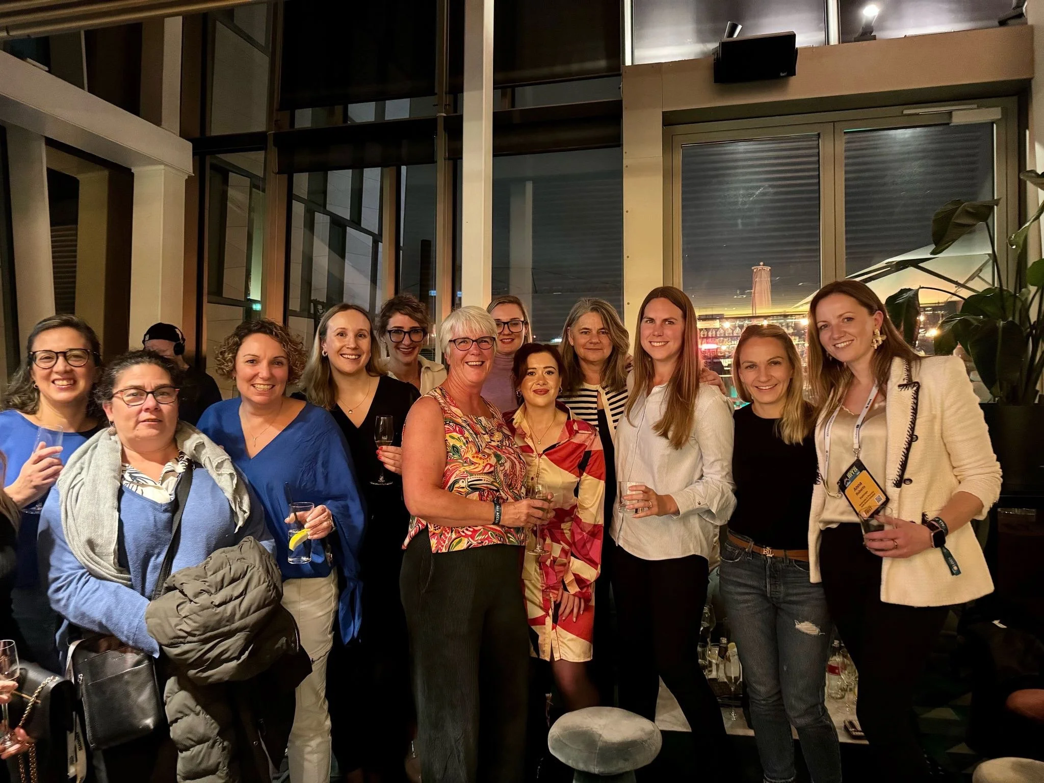 women networking and smiling