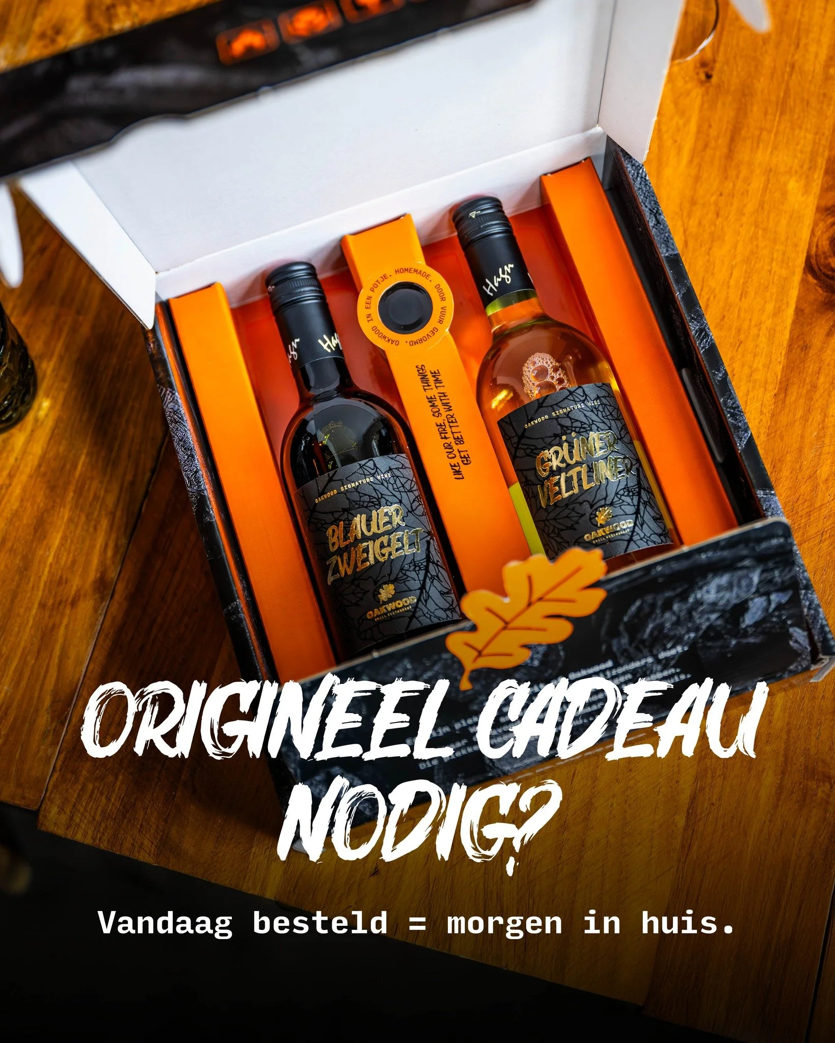 Wij hebben h&eacute;t perfecte cadeau voor foodlovers, wijnfans of zakenrelaties.

✅ Cadeaubon inbegrepen
✅ Keuze uit 6 boxen (vanaf &euro;50 tot &euro;175)
✅ Bestel online: Vandaag besteld is morgen in huis
✅ Of kom &lsquo;m halen in ons restaurant
