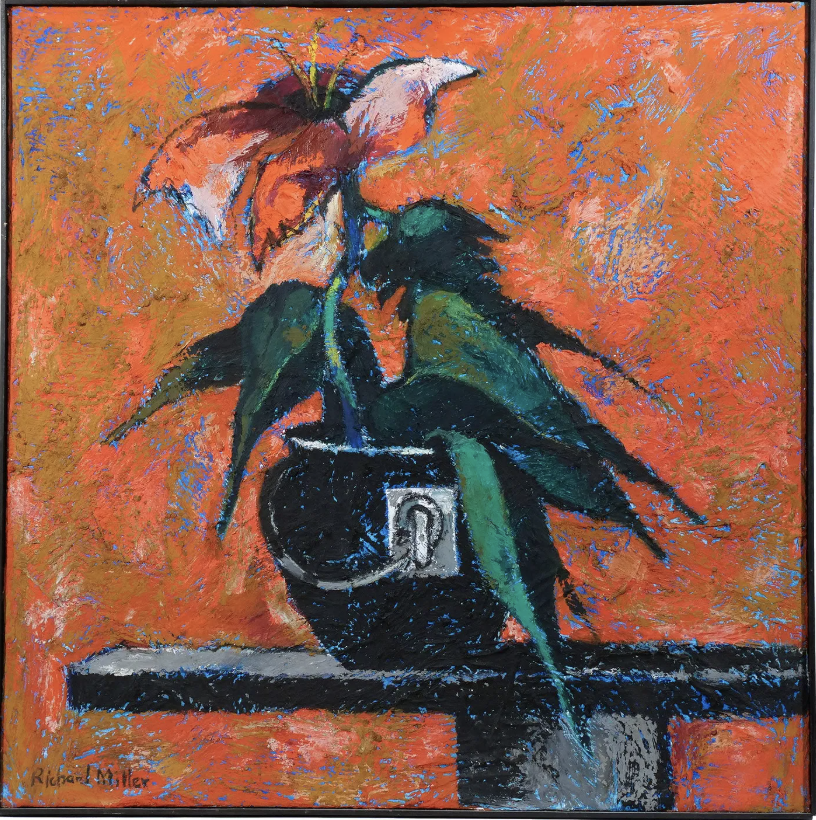 Richard Kidwell Miller Floral Still Life, Oil on Canvas