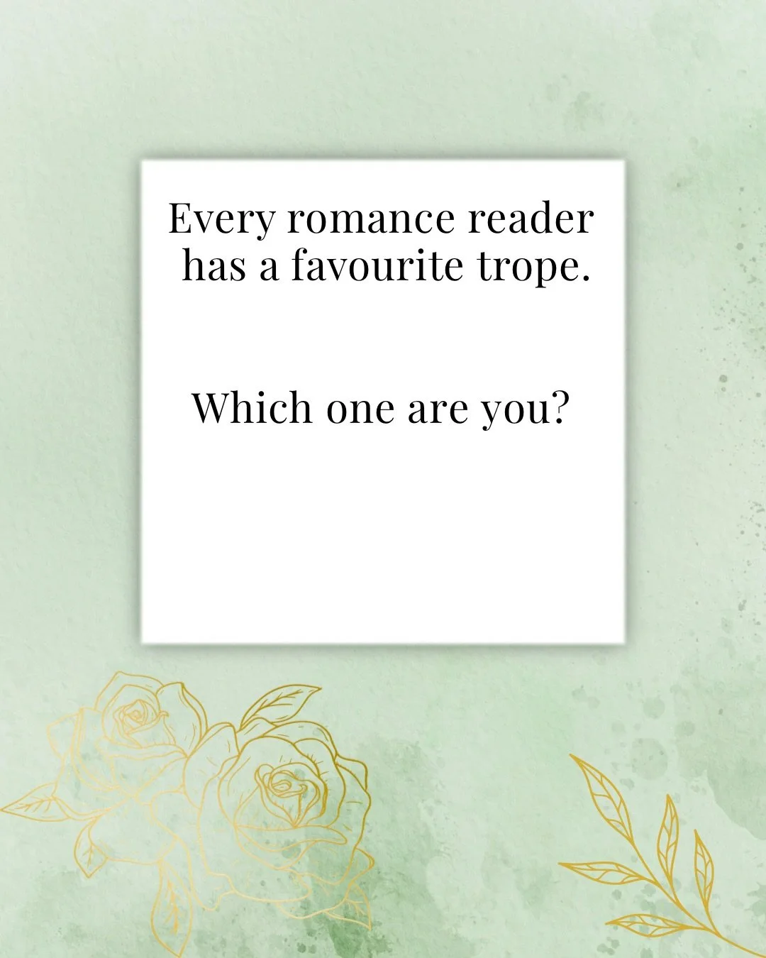 Romance readers always know their favourite trope.
And honestly? It says everything about you &mdash; in the best way.

So tell me:
Which trope are you today?
Or&hellip; drop your favourite trope below.
(For research. Obviously.)