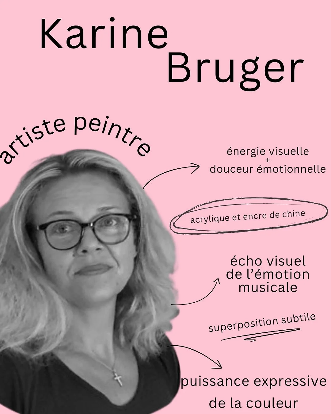 🎨 Karine Br&uuml;ger, artiste peintre contemporaine, explore le pouvoir de la couleur et de l&rsquo;&eacute;motion.
Son univers, entre acrylique et encre de Chine, m&ecirc;le contrastes, textures et lumi&egrave;re dans une qu&ecirc;te de libert&eacu