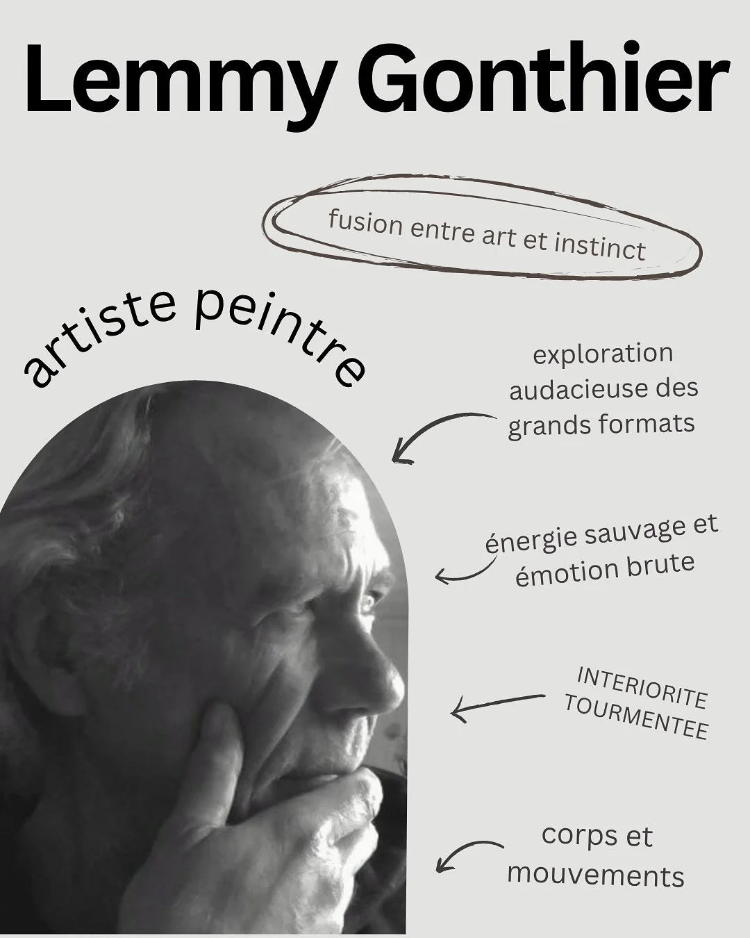 Lemmy Gonthier &mdash; l&rsquo;instinct &agrave; l&rsquo;&eacute;tat brut. Autodidacte passionn&eacute;, il explore le corps humain dans toute sa tension, sa sensualit&eacute; et sa violence. Ses toiles, travers&eacute;es d&rsquo;une &eacute;nergie s