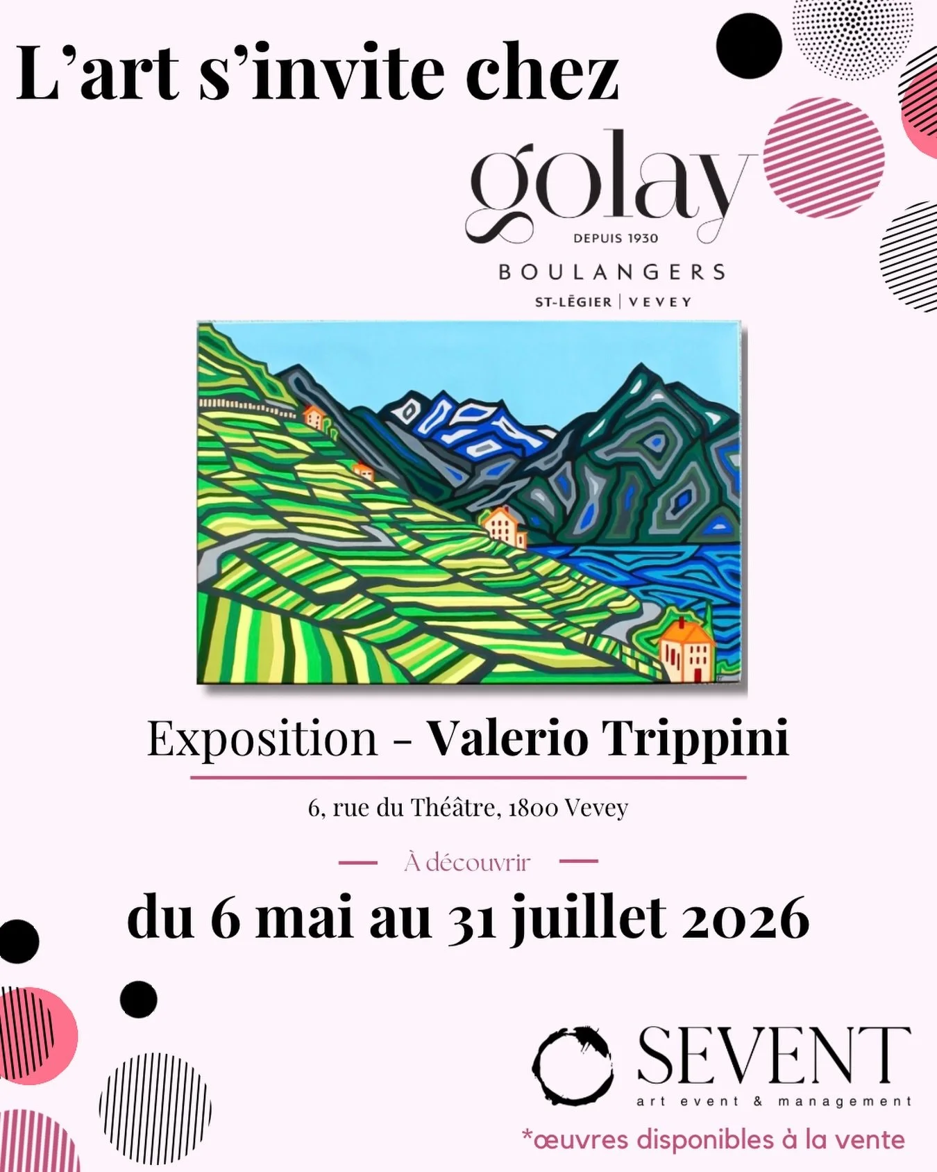 Et si votre pause caf&eacute; devenait une parenth&egrave;se artistique ?

Nous avons le plaisir d&rsquo;exposer les &oelig;uvres de Valerio Trippini, artiste contemporain dont le travail explore les formes et les couleurs pour cr&eacute;er des &oeli