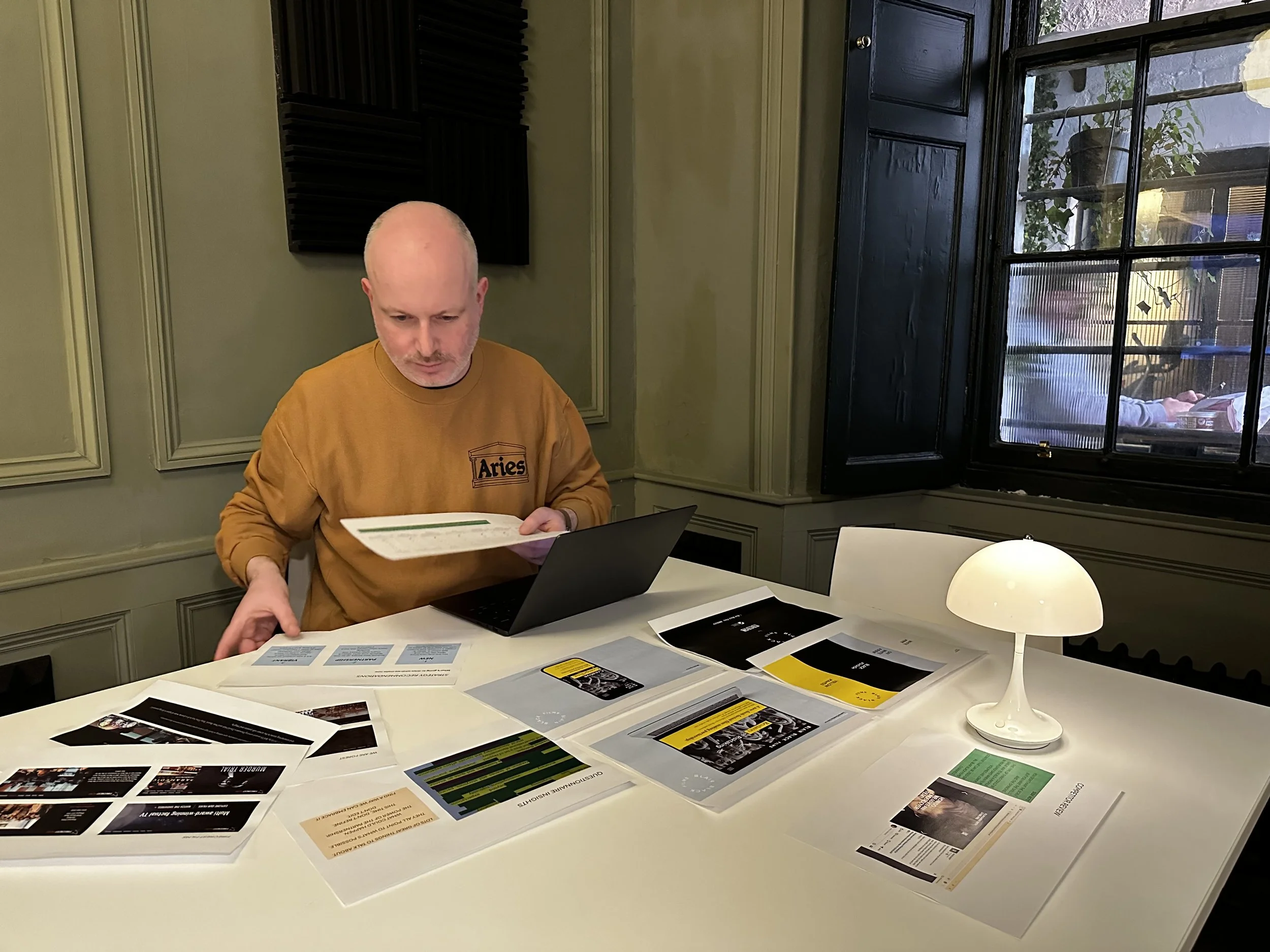 Steven Doherty, Edinburgh-based brand marketing leader & consultant, reviews brand strategy, positioning, messaging, identity, logo design, typography, imagery and colour palettes for a TV production company.
