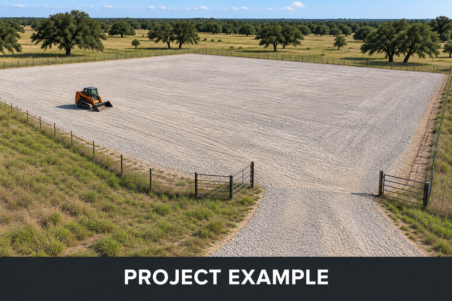 Project example illustration of a large gravel yard with a compact track loader