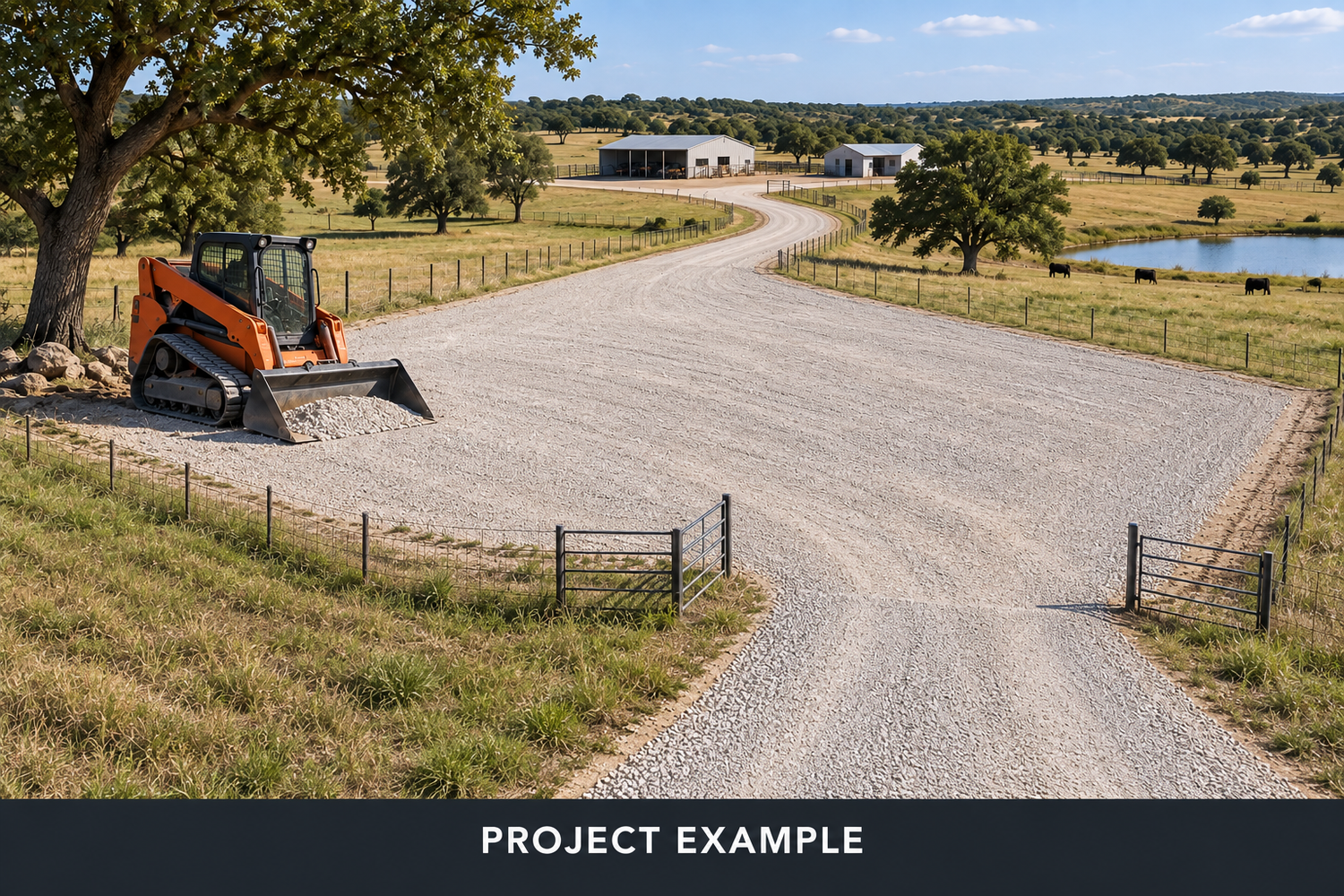 Project example illustration of a restored gravel ranch road and access area
