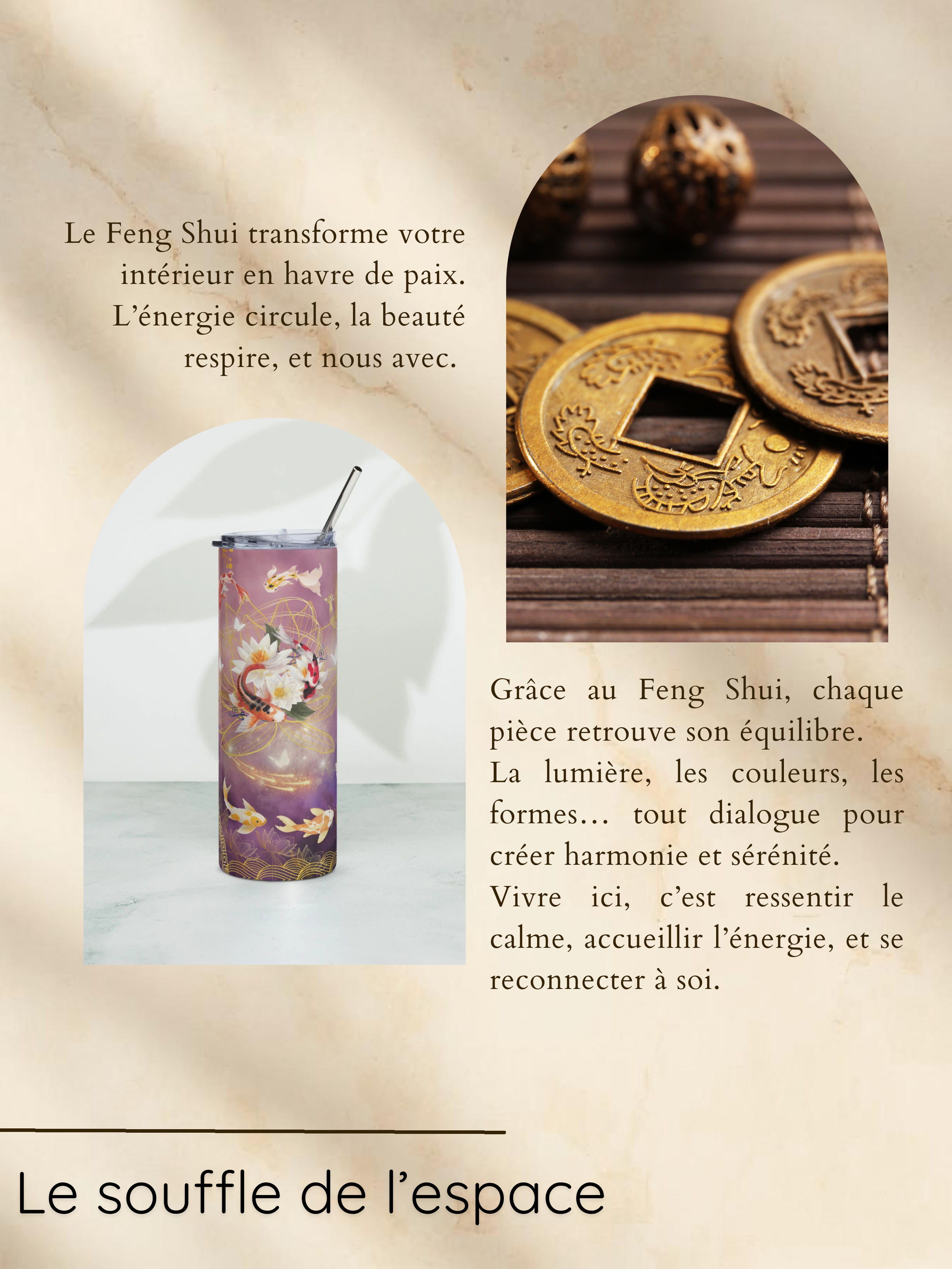 Une surface en bois avec des pièces de monnaie dorées et quelques balles en bois.